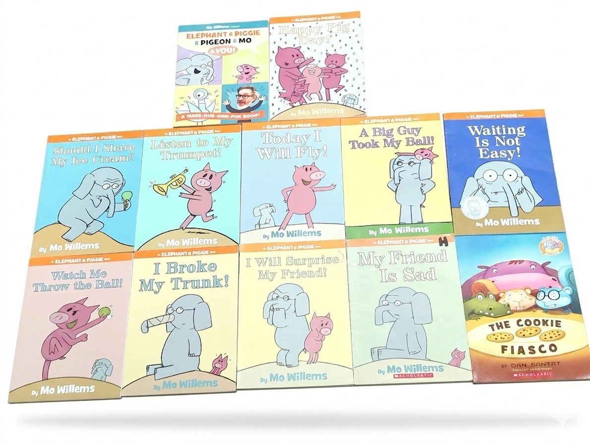 Lot of 12 PB Elephant & Piggie Readers/ »Like Reading » by Mo Willems & Dan Santat