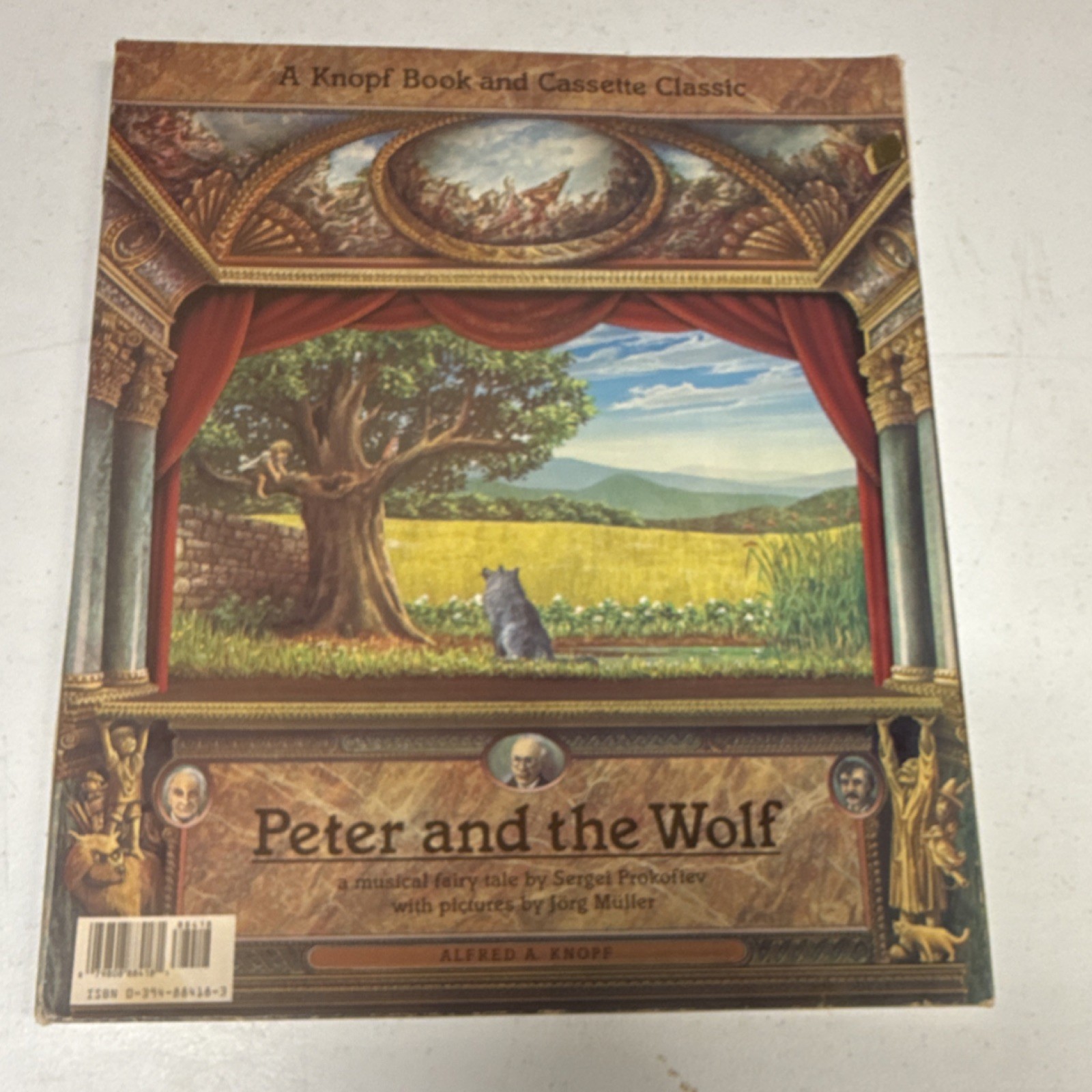 Peter and the Wolf by Prokofiev Loriot Hardcover Fairy Tale w/ Cassette.
