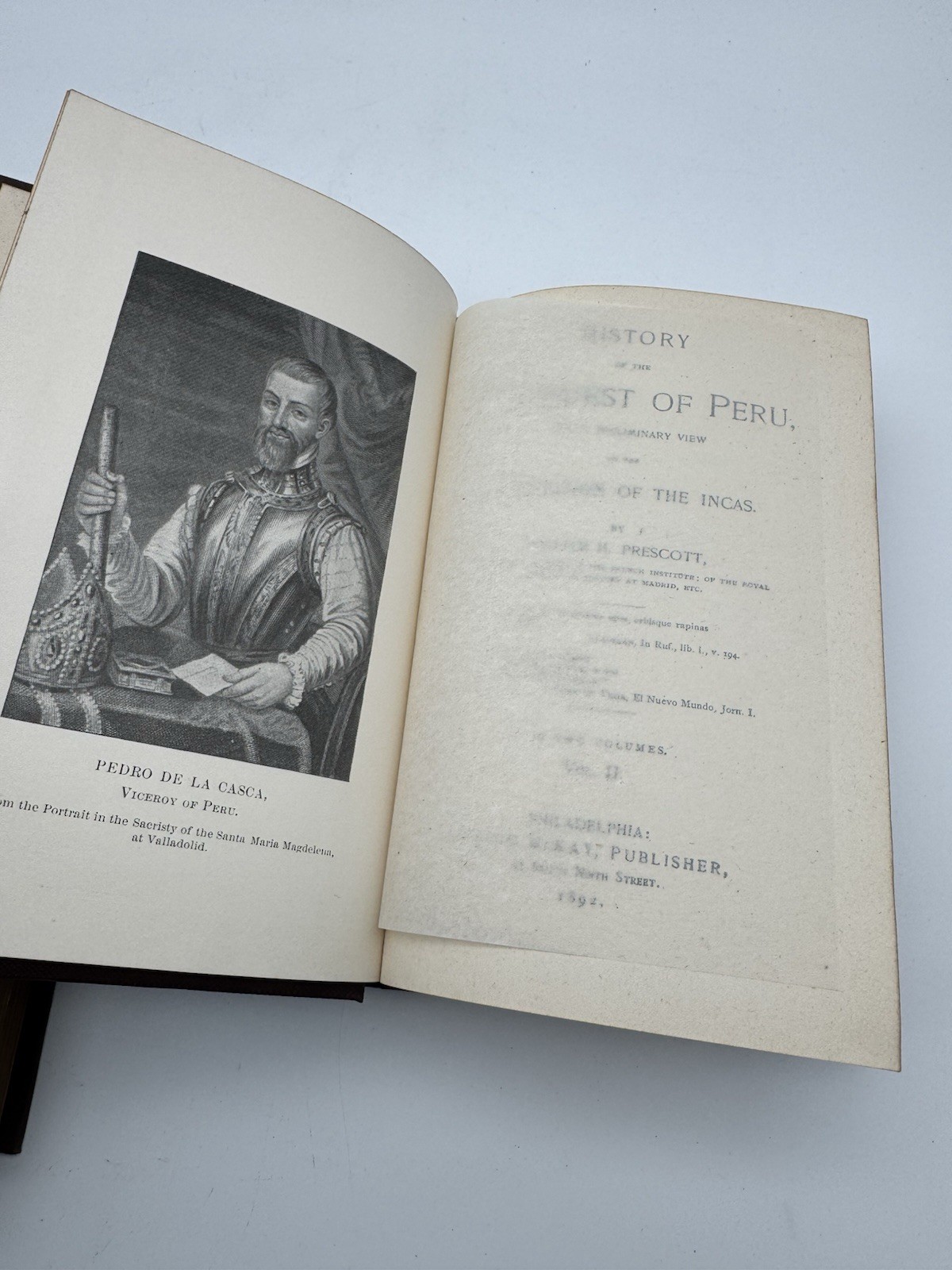 History of the Conquest of Peru by William Prescott 1892, 2 Volumes