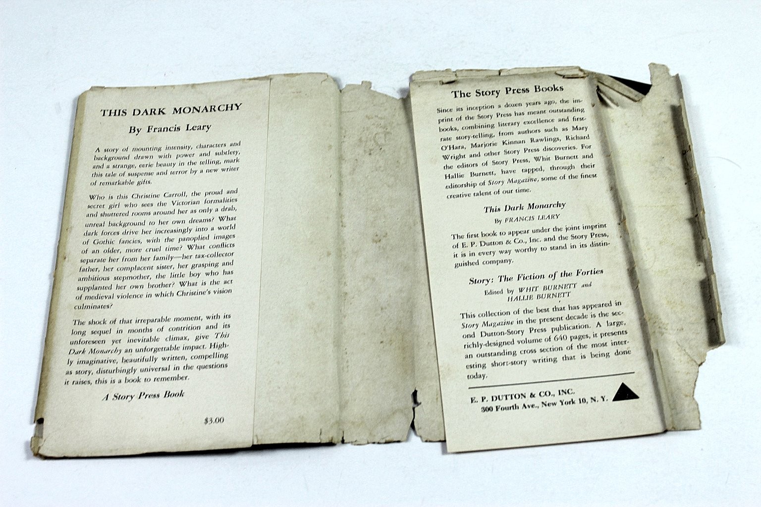 This Dark Monarchy Francis Leary First Edition 1949 Story Press 1st Printing