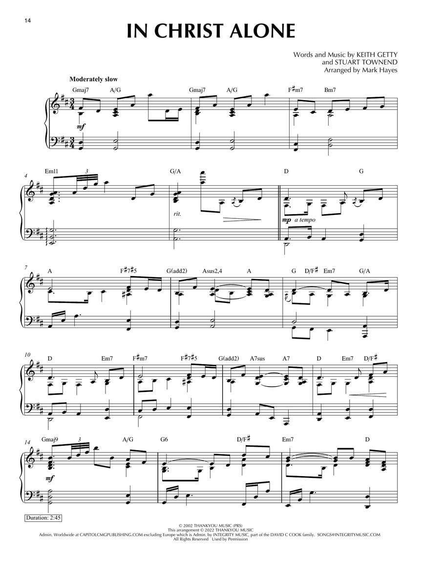 Contemporary Worship Classics for Piano by Mark Hayes | 10 Intermediate Church P