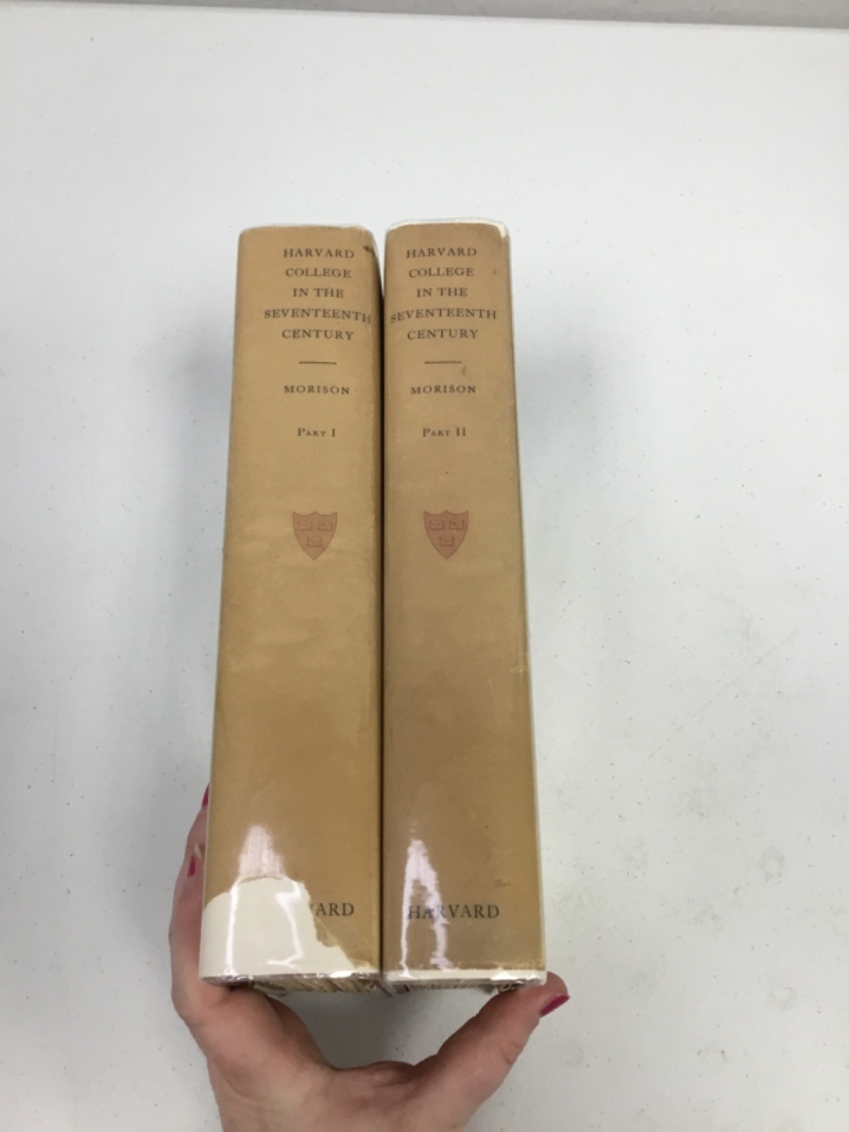 Harvard College in The Seventeenth Century Vol 1&2. Morison. 1936 HC+Mylar