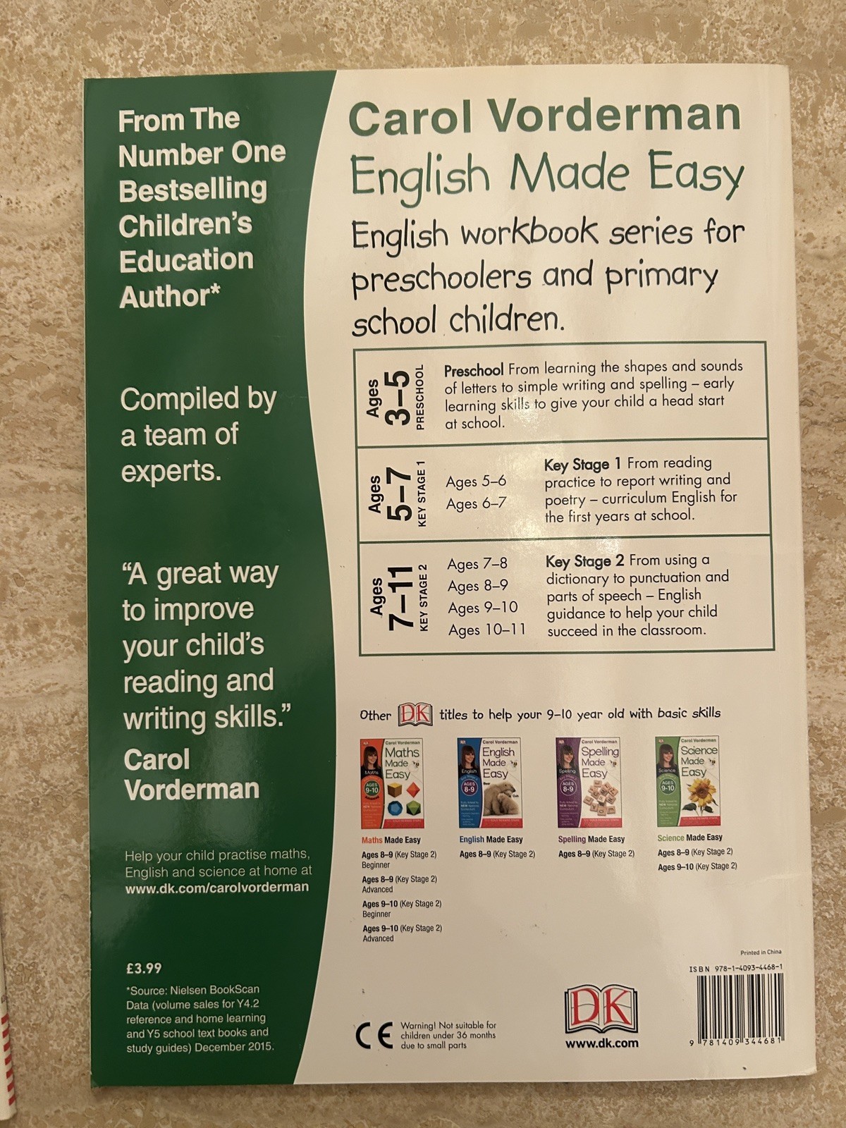 2x Maths & English made easy workbooks Carol vorderman KS2 Age 9-10