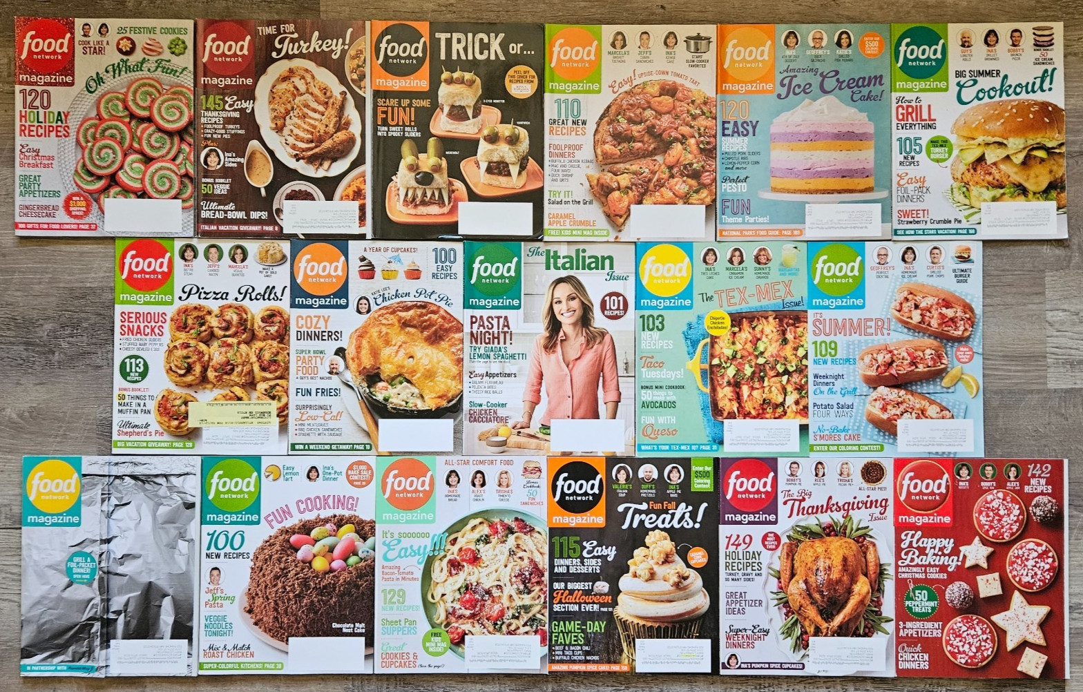 Lot: 17 Food Network Magazines, 2016 – 2017. 100s of Great Recipes!