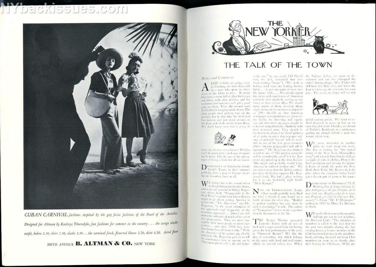 New Yorker magazine May 20 1939 Helen Hayes profile Dorothy Thomas FINE