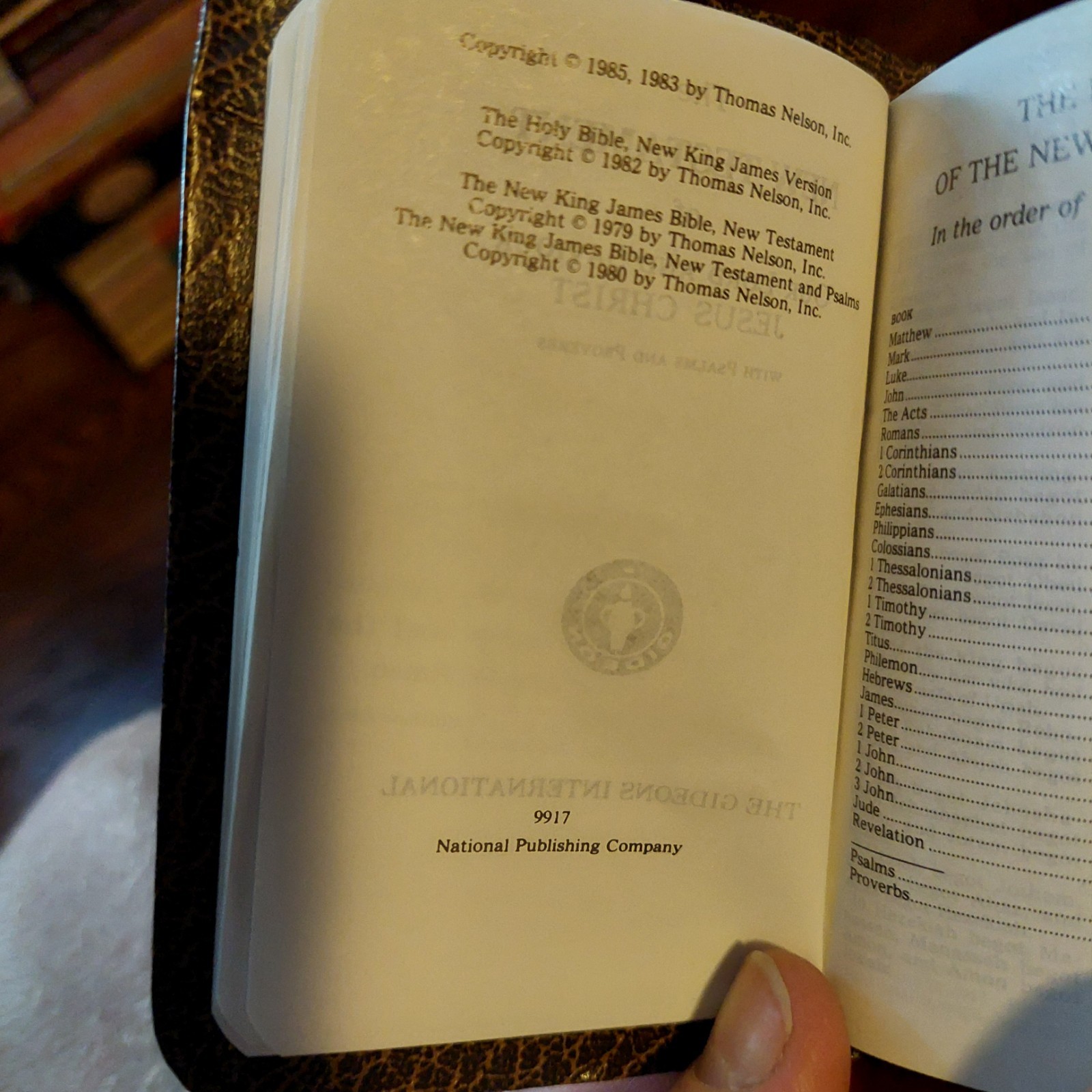 New Testament Psalms Proverbs GIDEON BIBLE Pocket Mini Brown