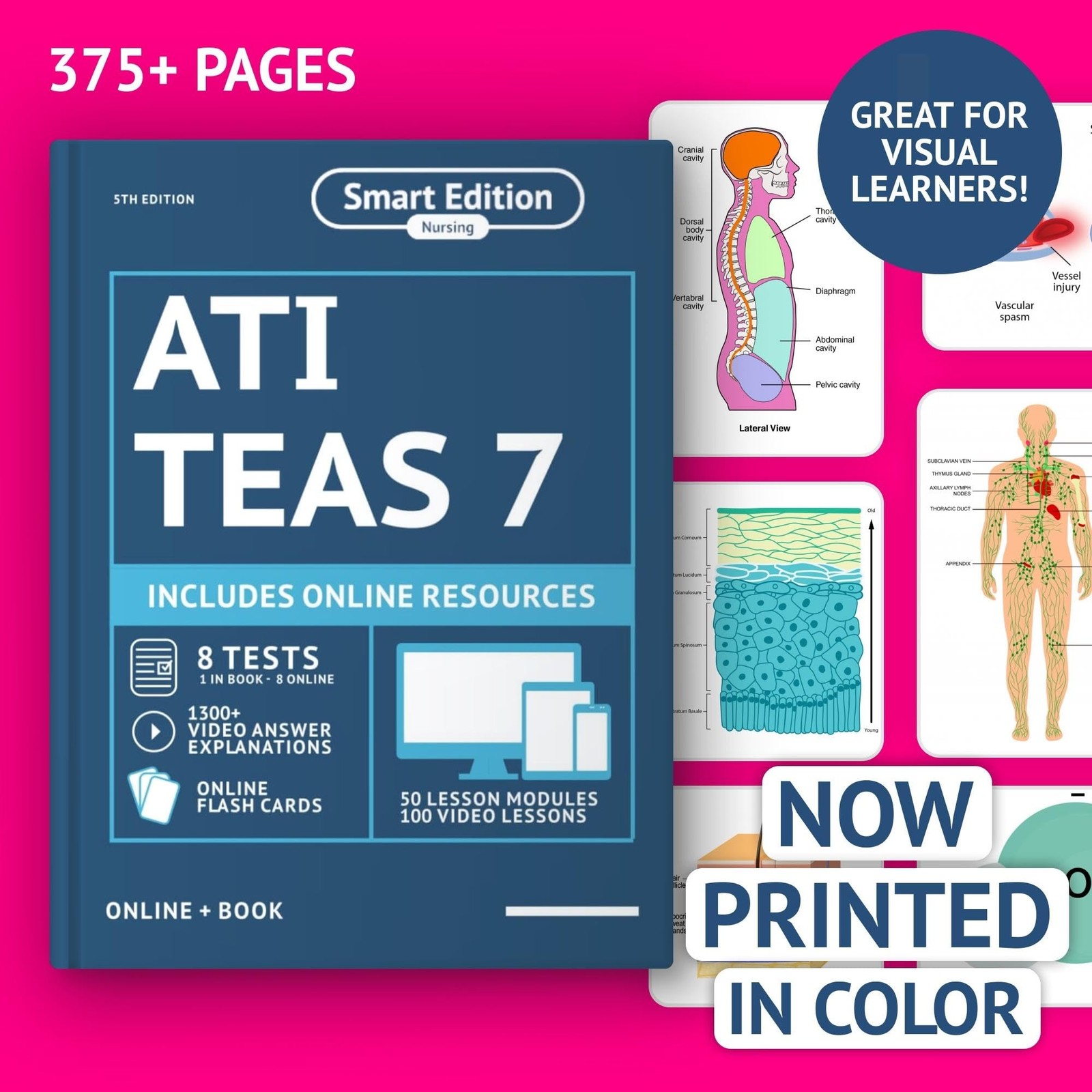 ATI TEAS 7 Study Guide 2026 Printed In Color Smart Edition Nursing Exam Prep …