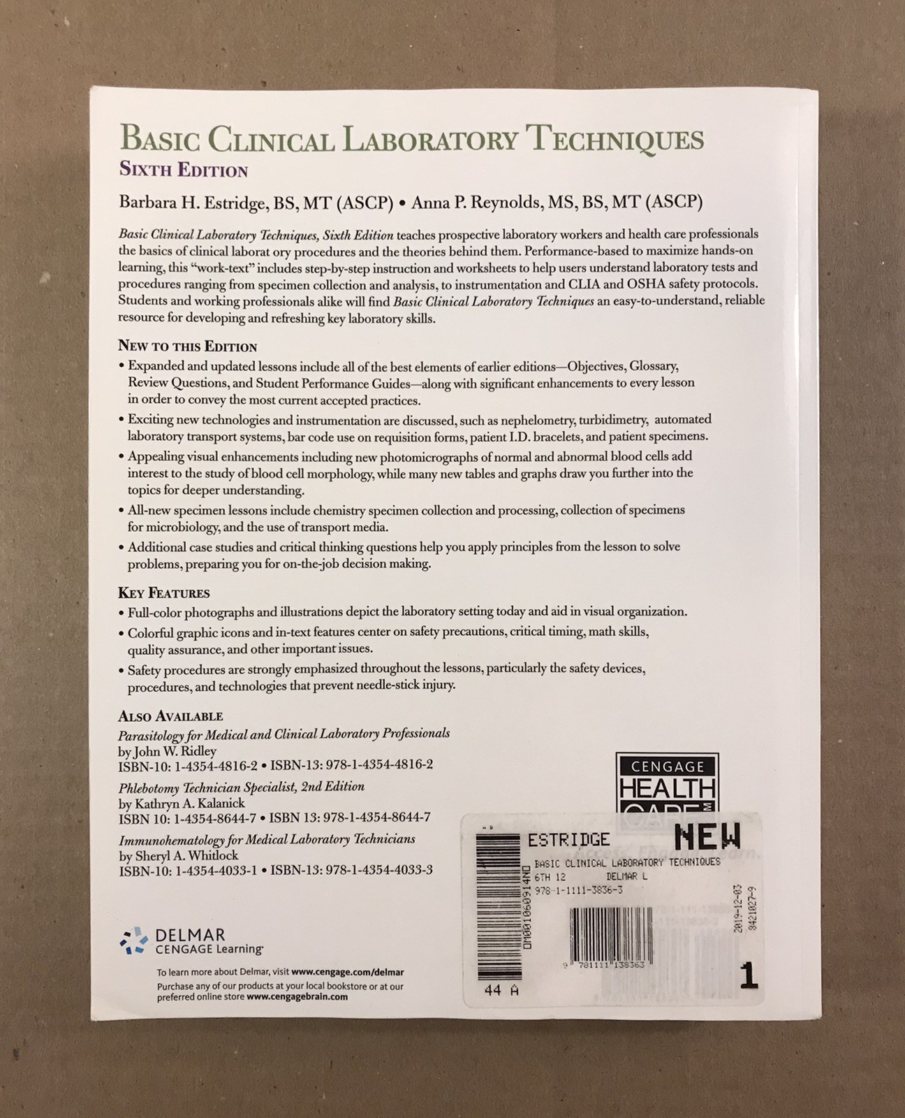 Basic Clinical Laboratory Techniques – Sixth 6th Edition – 2012 Paperback