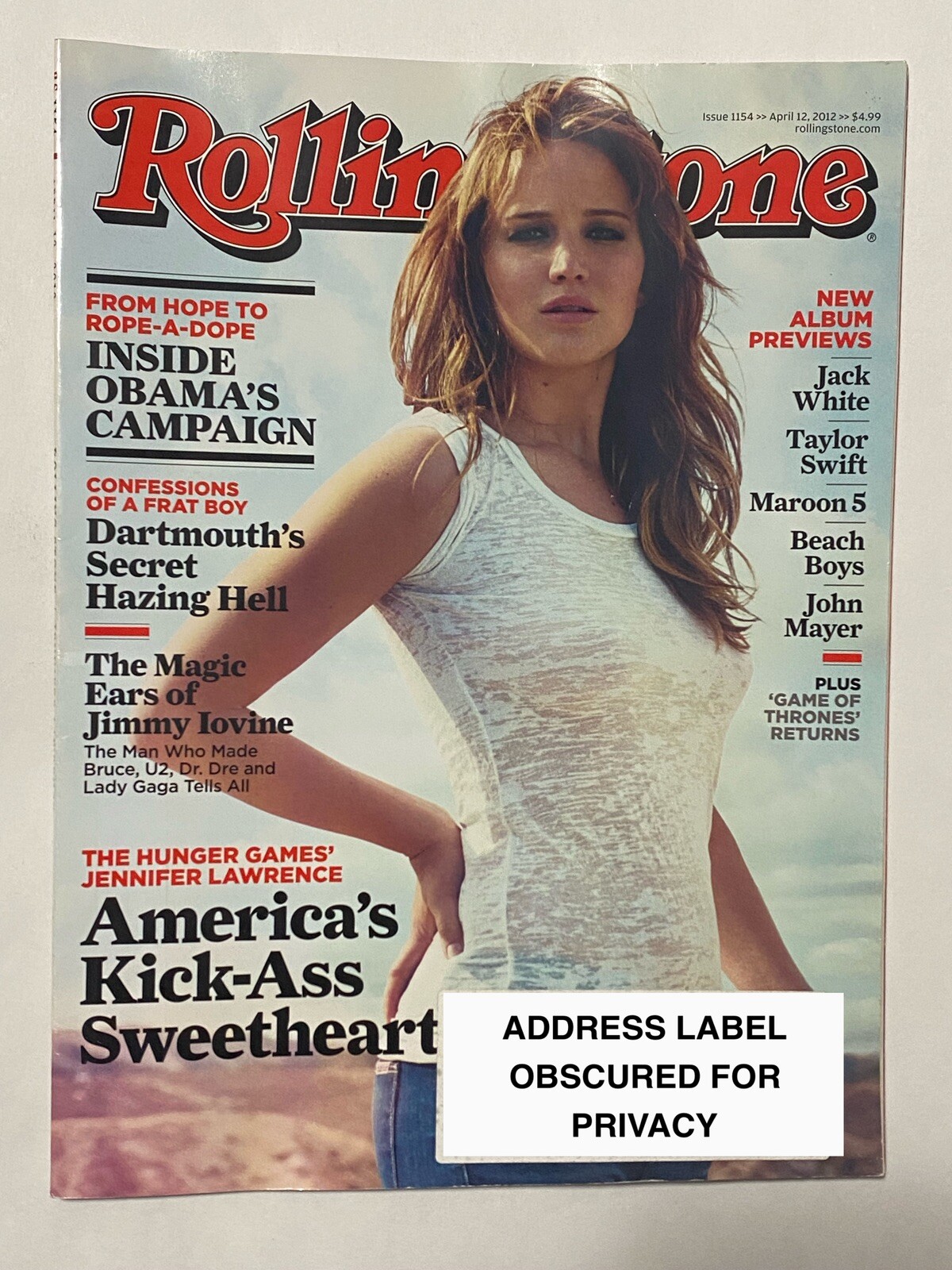 Rolling Stone Magazine Issue 1154 April 12 2012 Jennifer Lawrence Taylor Swift
