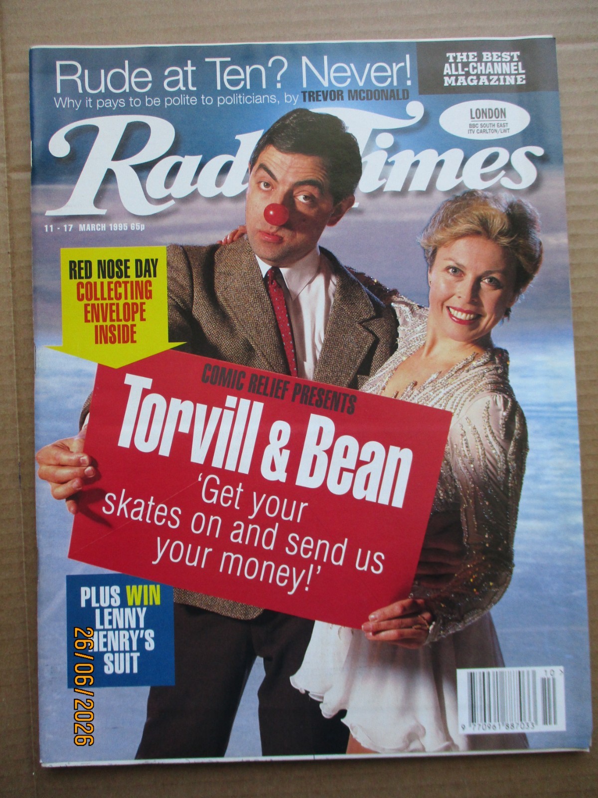 Radio Times magazine 11-17 March 1995 Torvill & Bean Cover