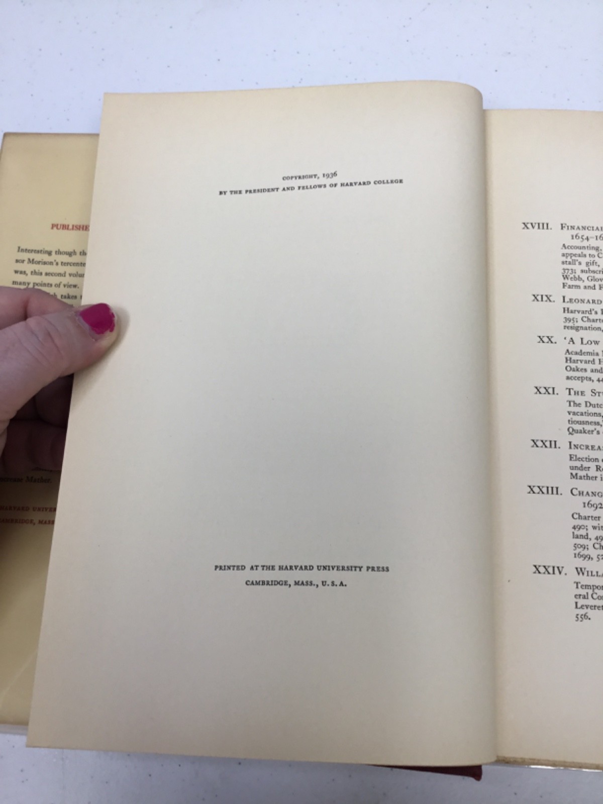 Harvard College in The Seventeenth Century Vol 1&2. Morison. 1936 HC+Mylar