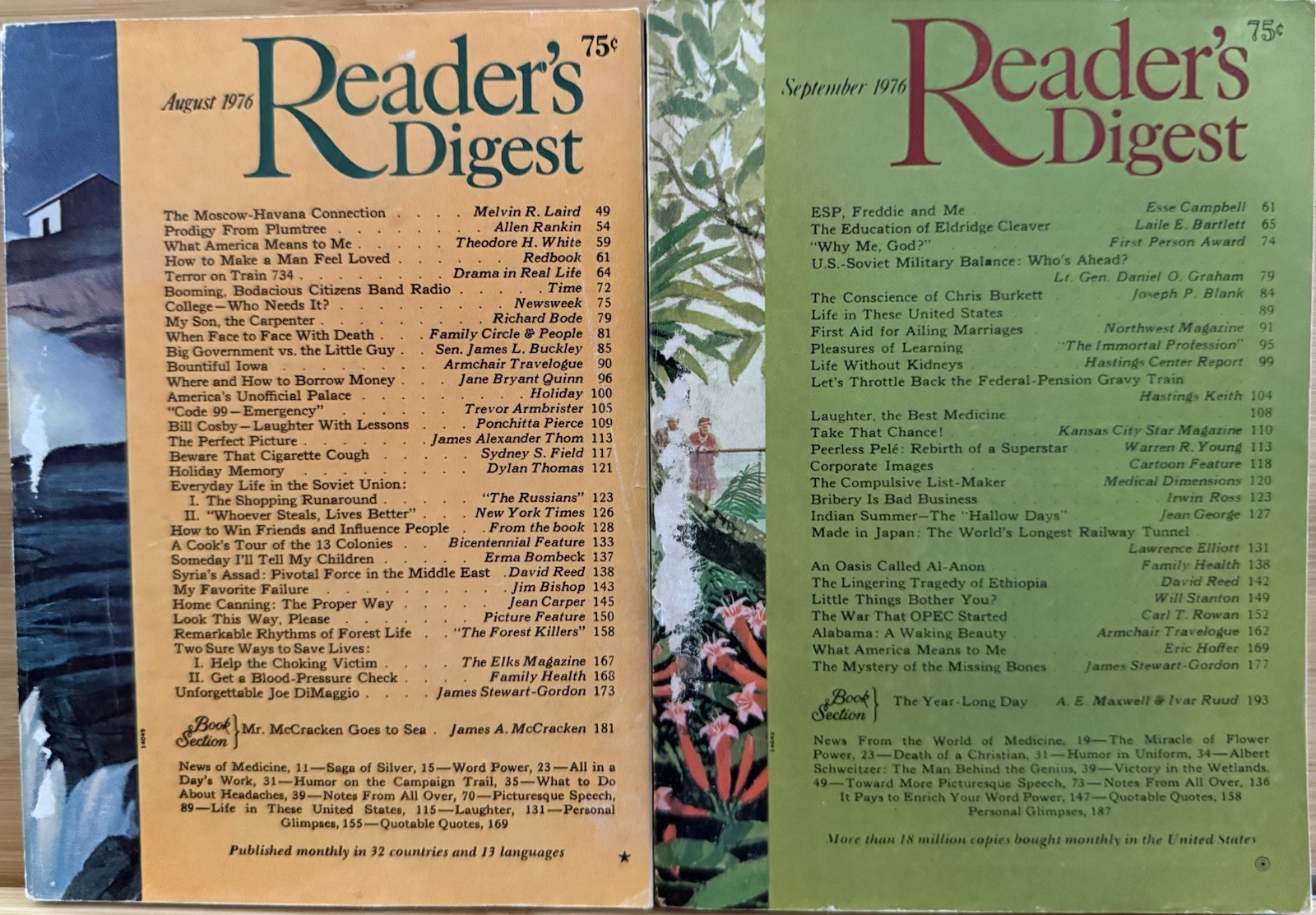 1976 August September (2) READER&rsquo;S DIGEST MAGAZINE Vintage Retro Timeless Shorts
