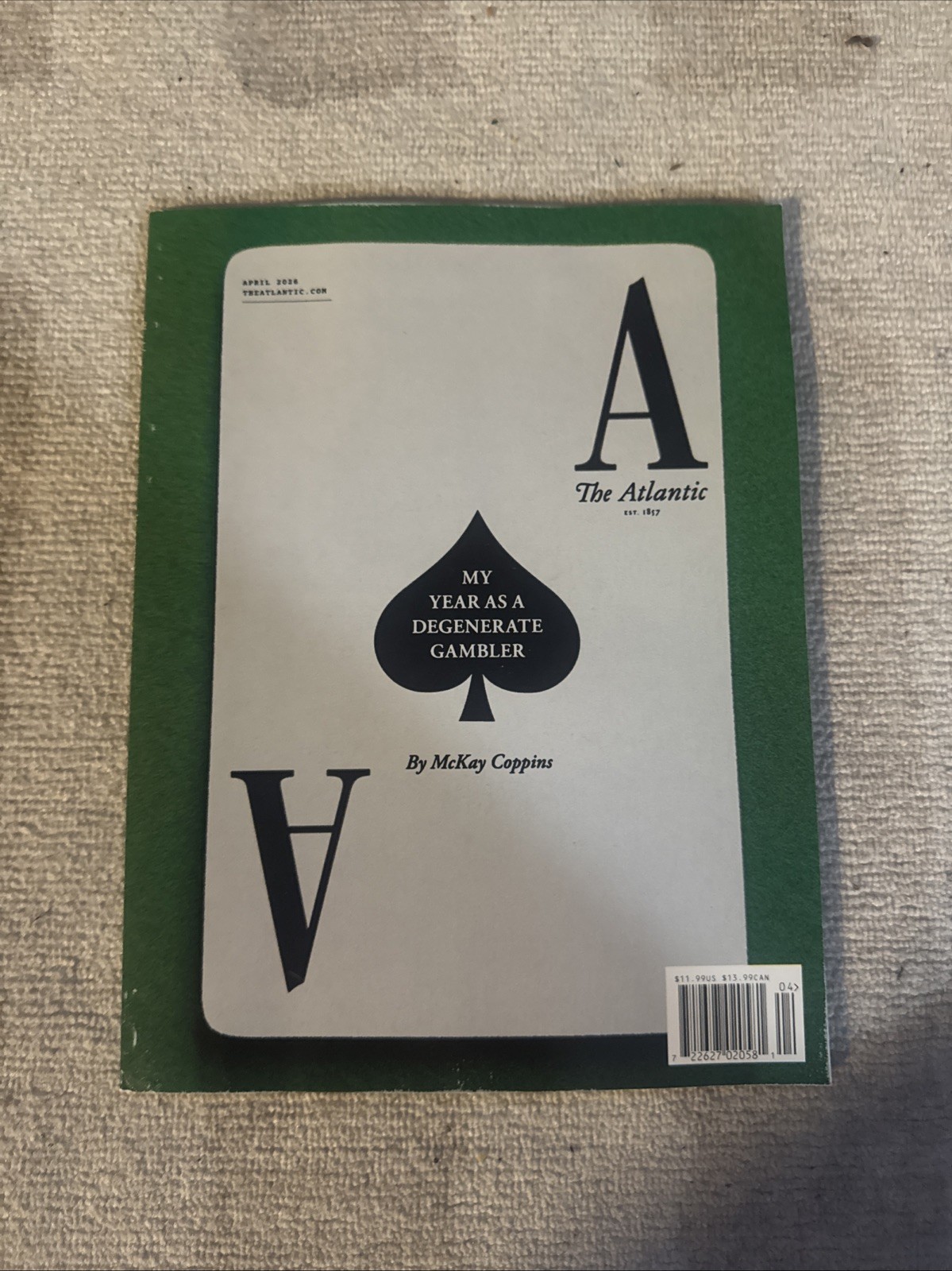 THE ATLANTIC MAGAZINE APRIL 2026 MY YEAR AS DEGENERATE GAMBLER BY MCKAY COPPINS