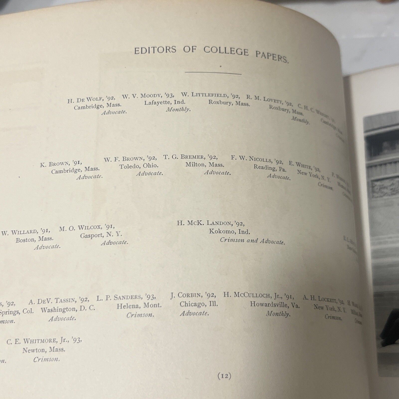 Rare 1891 The Harvard Portfolio Annual Illustrated Record Of Men Book Antique