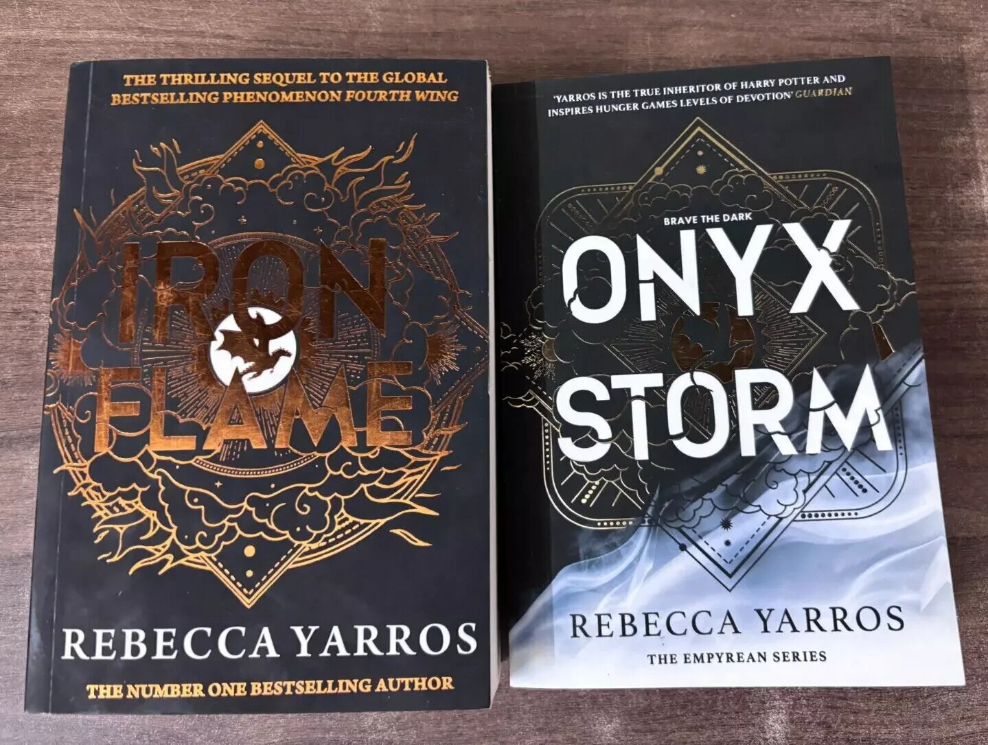 Onyx Storm(New) + Iron Flame(New) by Rebecca Yarros Paperback 2 books set…