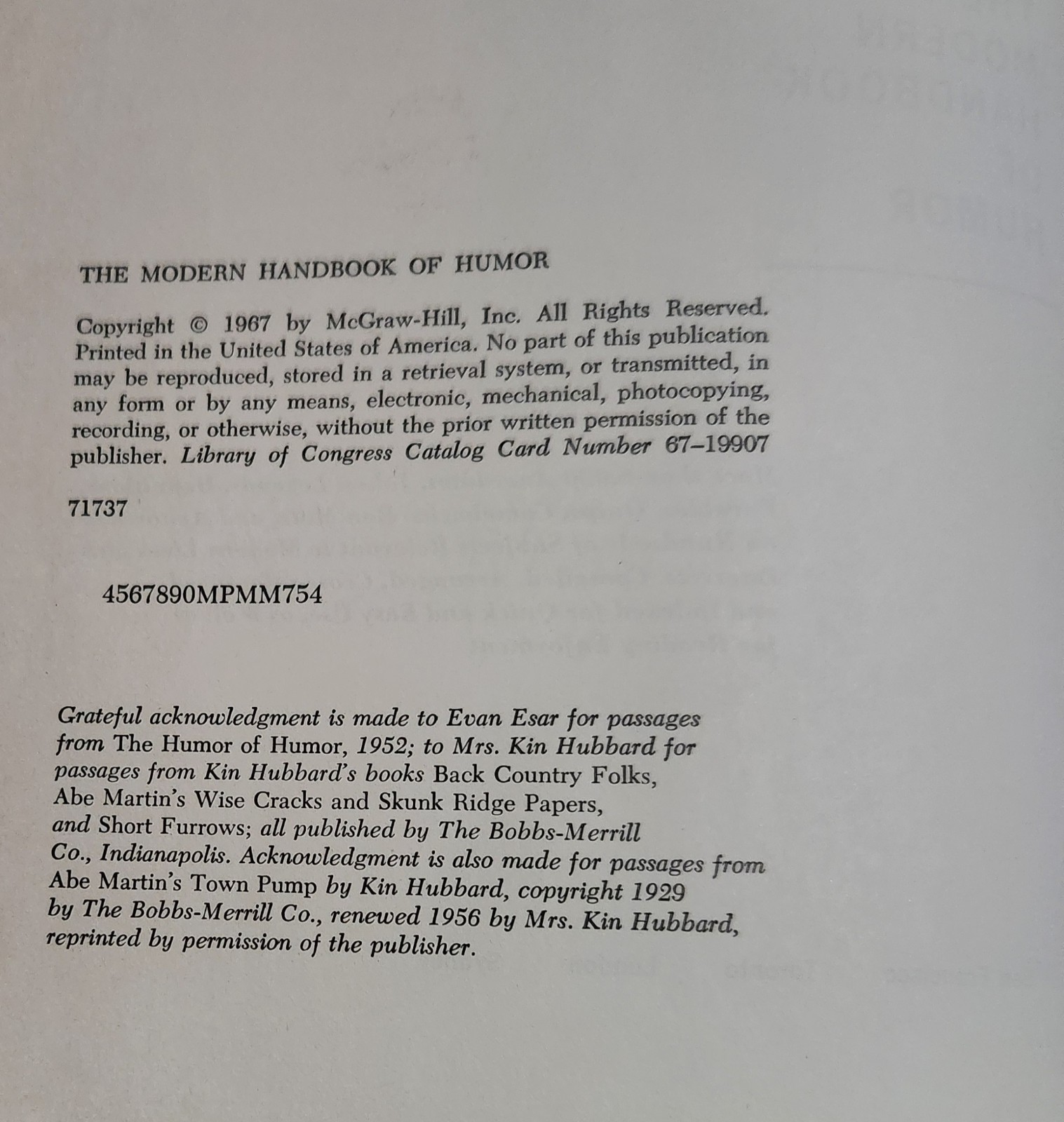 The Modern Handbook of Humor 600 PAGES – MORE THAN 6,000 JOKES HC, 1967