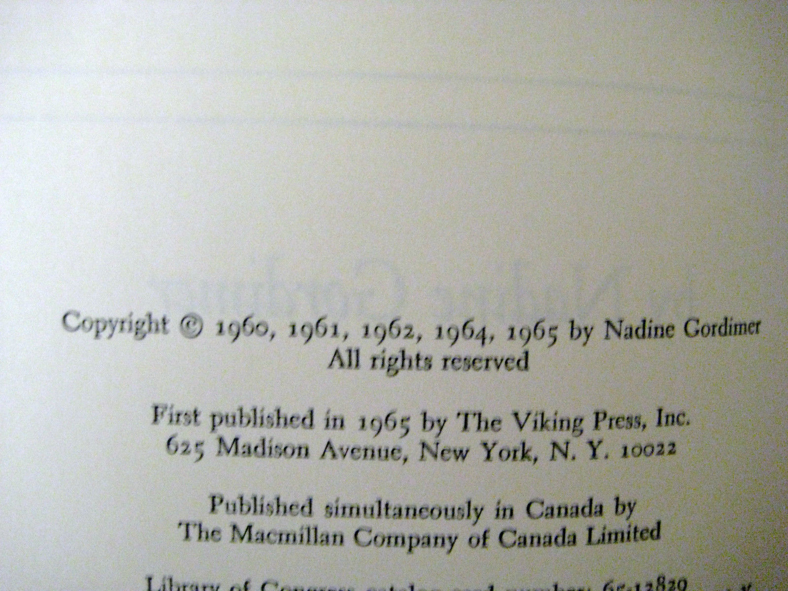 NOT FOR PUBLICATION Nadine Gordimer STORIES 1st Edition NOBEL PRIZE Fiction HCDJ