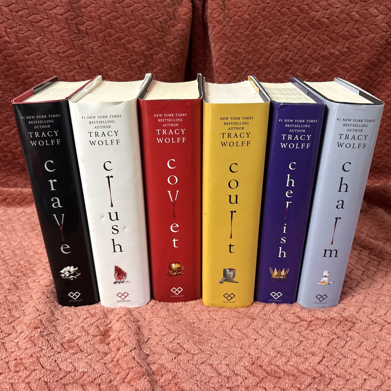 Tracy Wolff Crave Series Books 1-6 HC DJ Hard Cover Crush Covet Court Charm