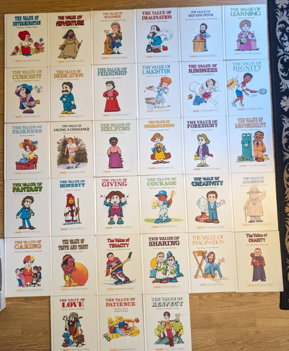 Lot 33 Value Tales ValueTale Books, Ann/Spencer Johnson Homeschooling HC Set