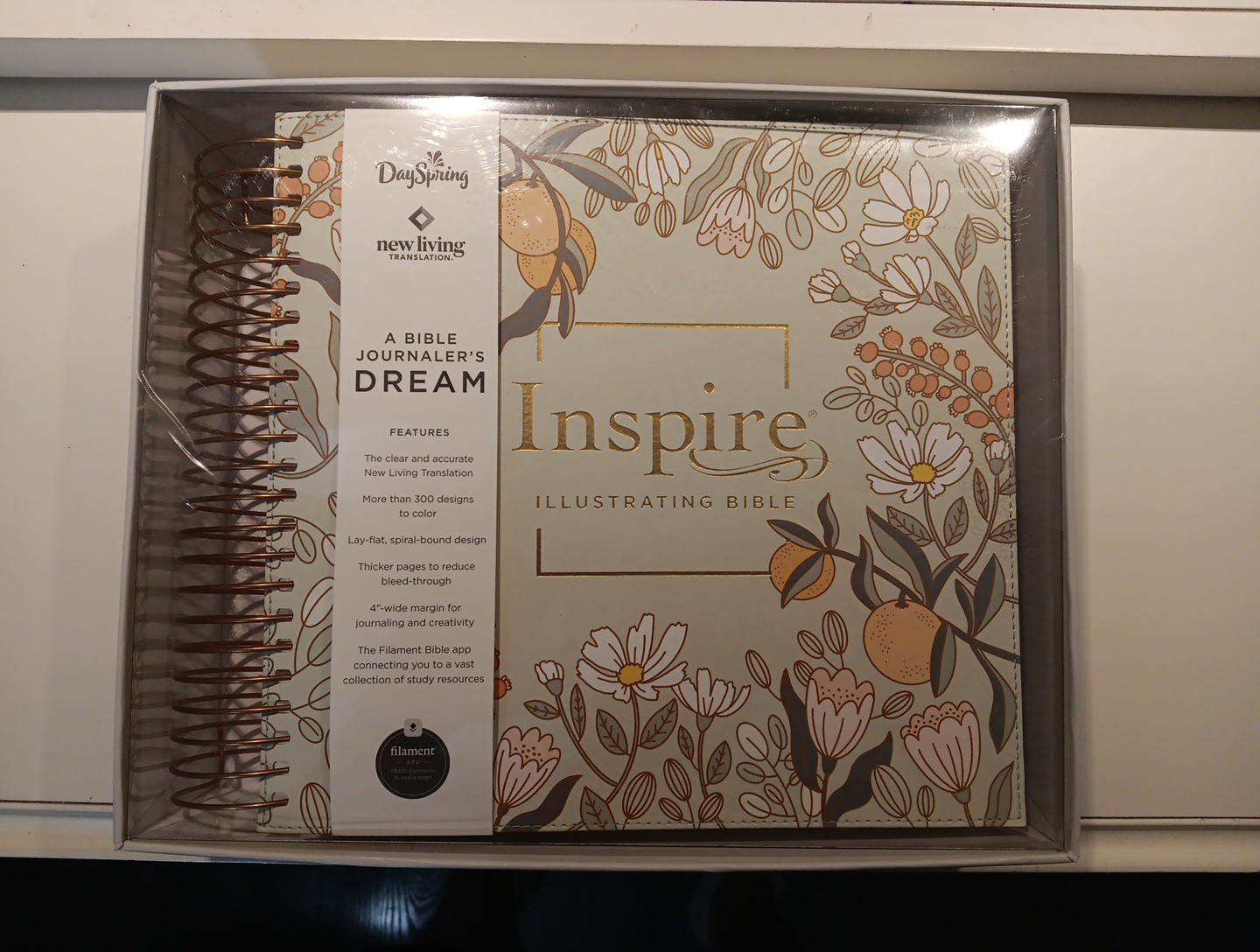 NLT DaySpring Inspire Illustrating Bible Filament Enabled -Spiral Bound- New