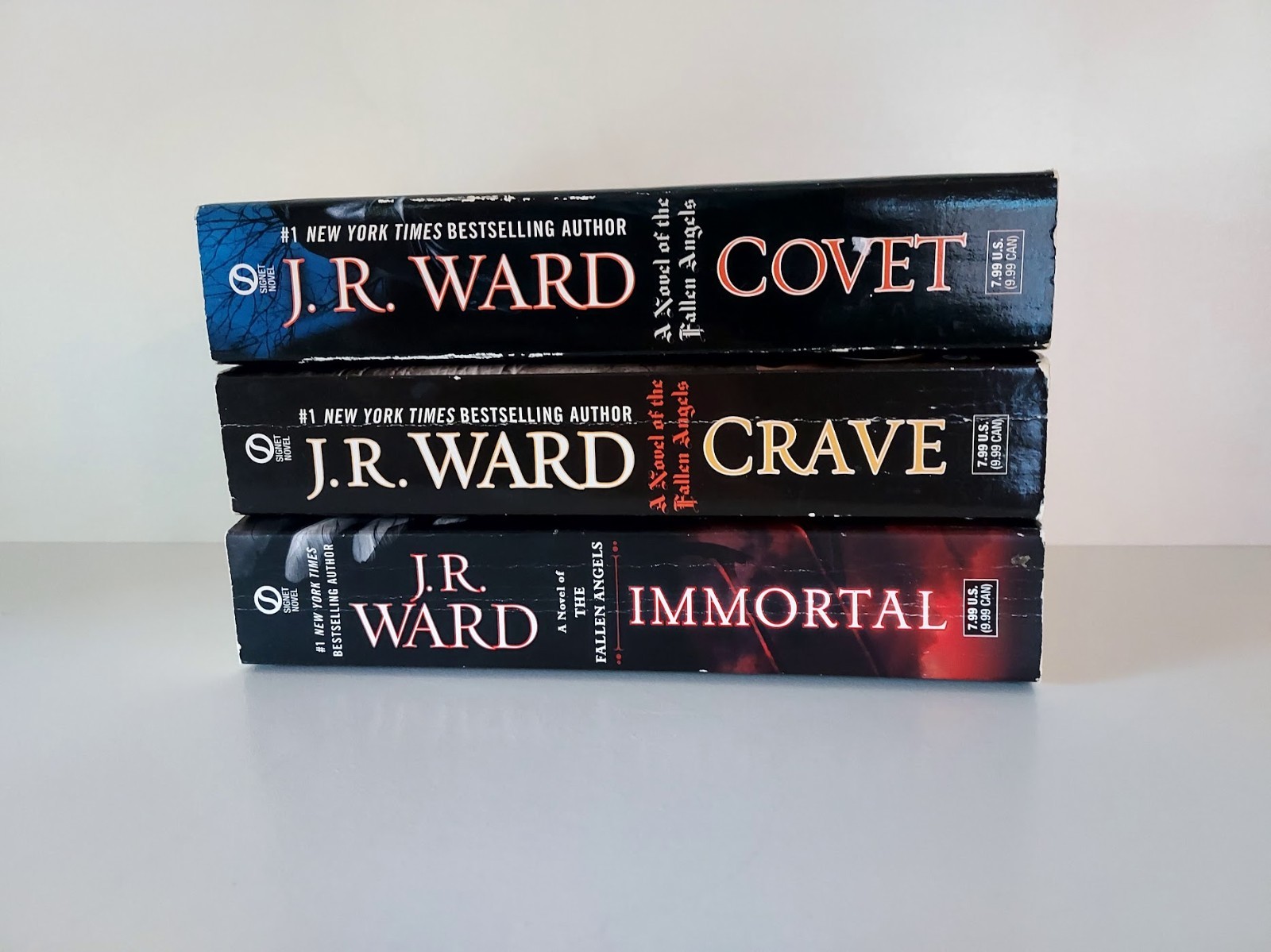 J.R. Ward Lot of 3 Fallen Angels: Covet, Crave, Immortal – PB