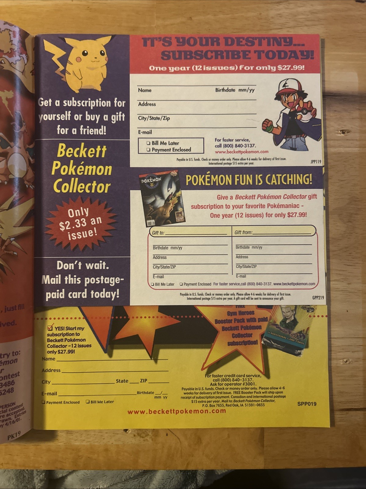 vintage Beckett Pokémon Collector magazine issue #19 from March 2001 Pikachu ￼￼
