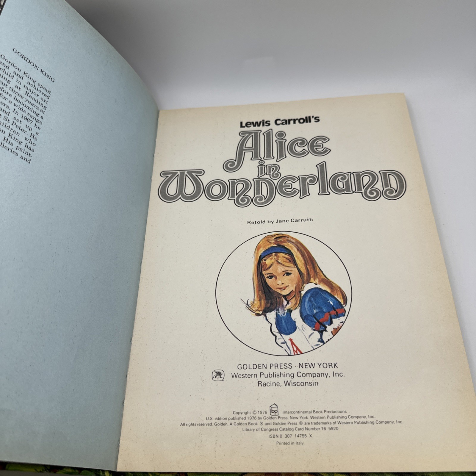 Vintage A Golden Book ~ LEWIS CARROLL&rsquo;S ALICE IN WONDERLAND 1976
