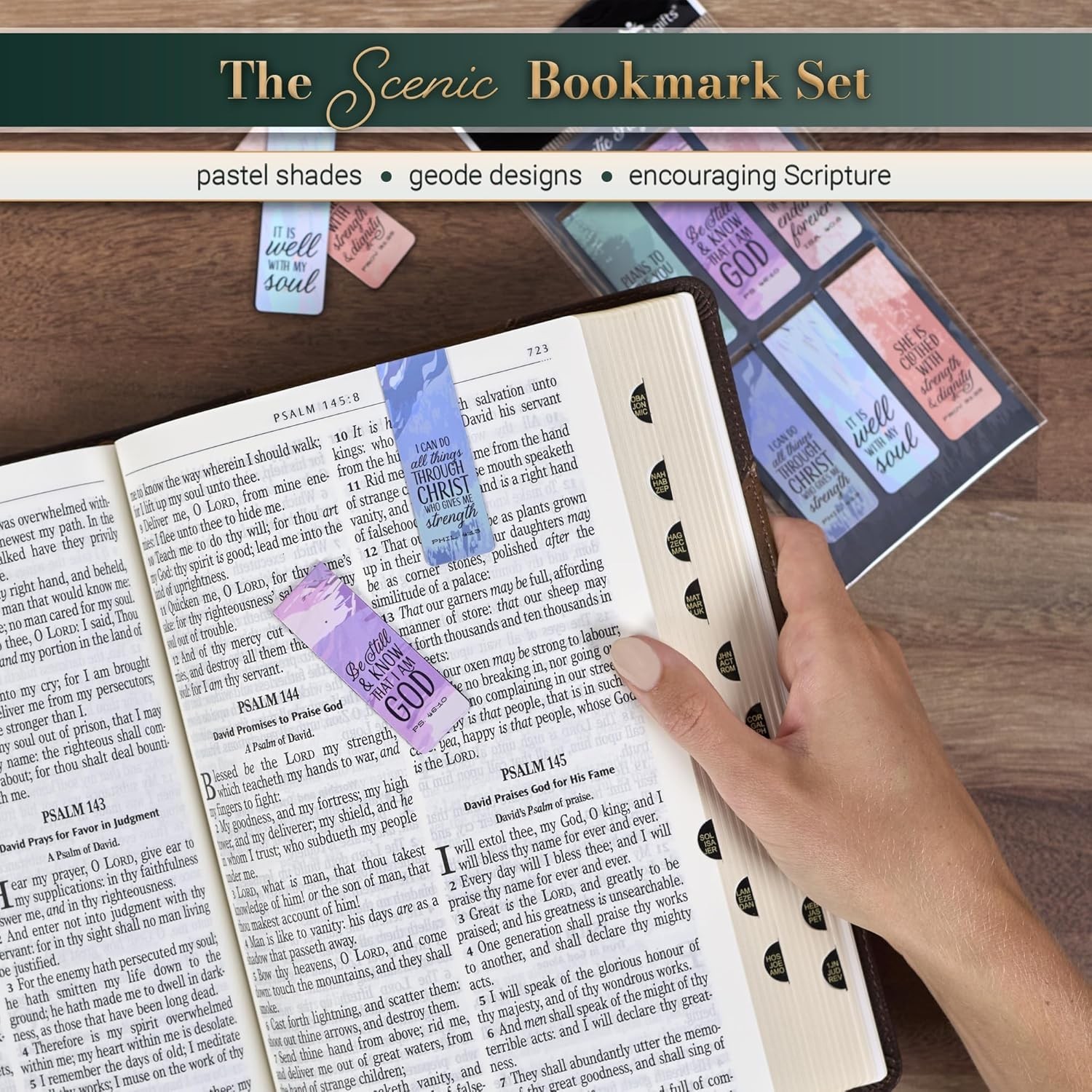 Beloved Scripture Magnetic Bookmarks – Set of 6, 2.3 » x 0.8 » in Pastel Colors