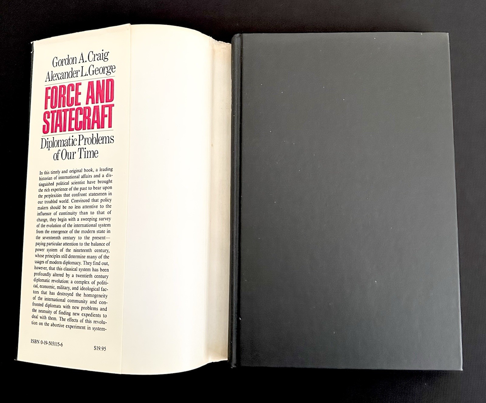 SIGNED Force & Statecraft 1st/1st Gordon Craig Assoc Copy Stanford to Sheehan HC