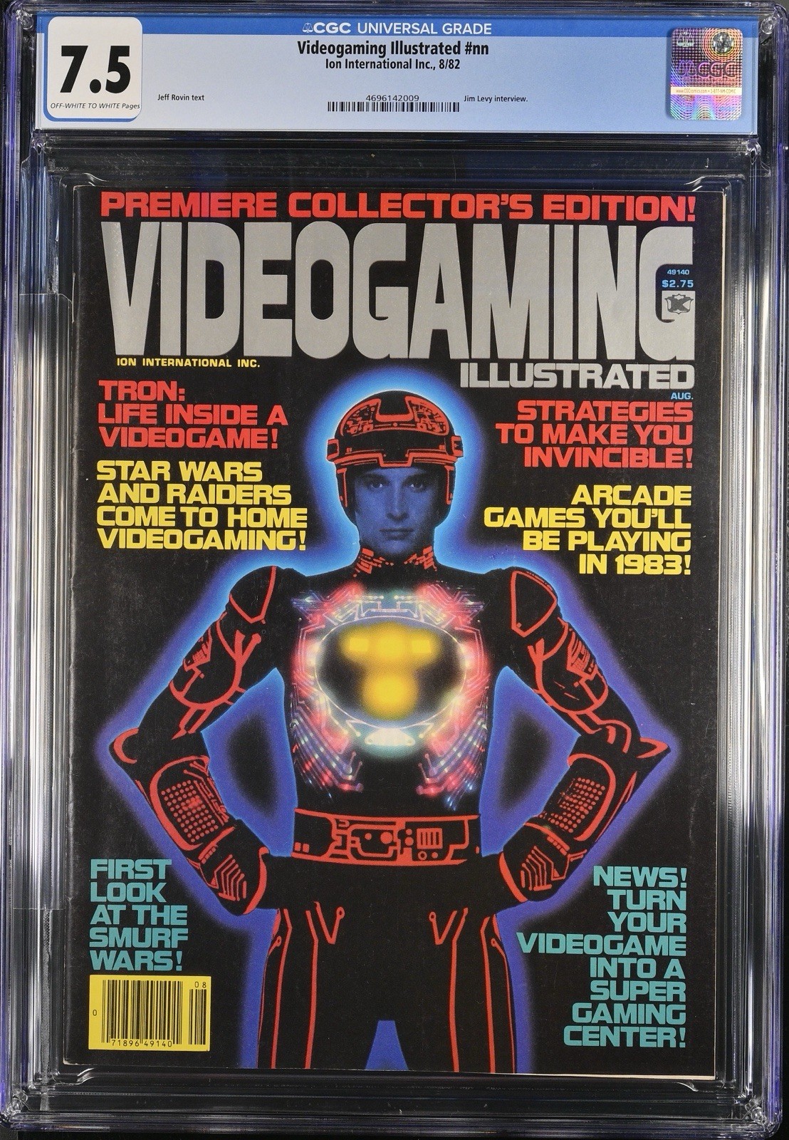 Videogaming Illustrated🔥Premier Issue🔥CGC 7.5🔥1982🔥TRON🔥RARE🔥TOP POP🔥