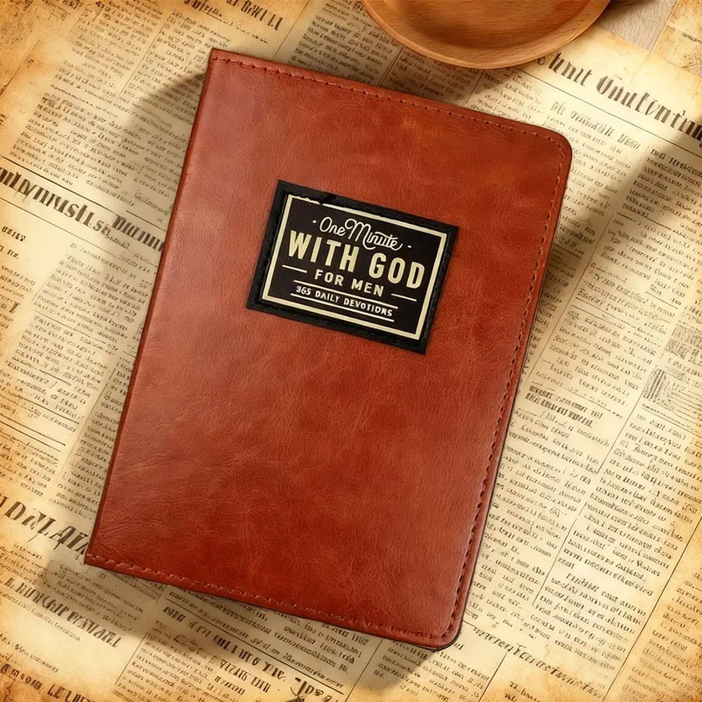 One Minute with God for Men – 365 Devotions (Brown Faux Leather) Fast ship