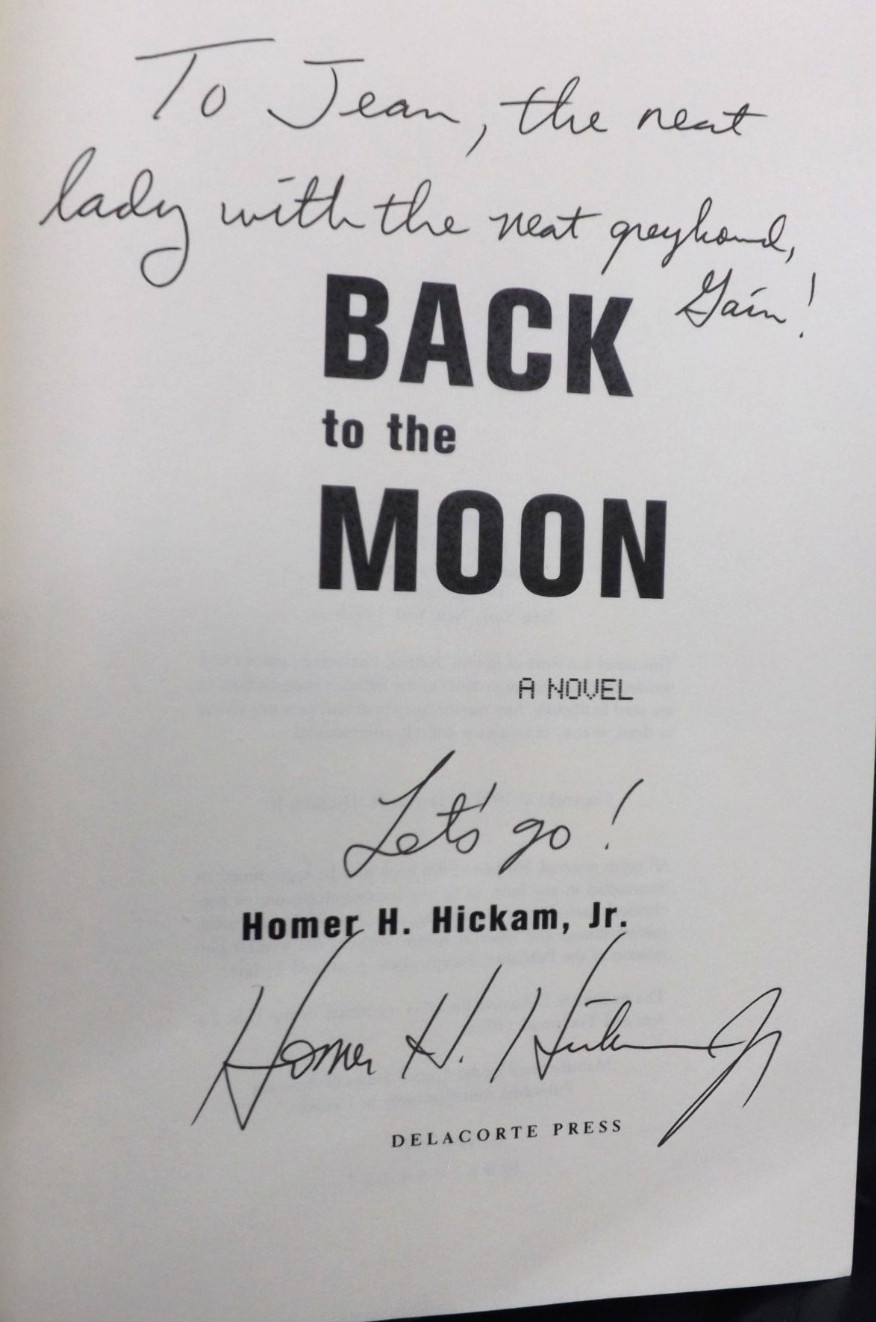 HOMER HICKAM SIGNED 3X LOT ROCKET BOYS 1998 FE BACK TO THE MOON NASA PROGRAM