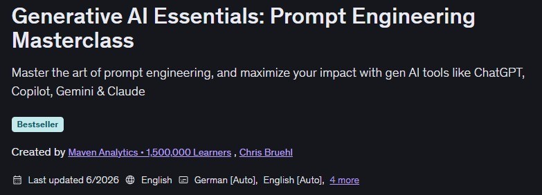 Prompt Engineering 2026 Master ChatGPT Claude Gemini AI Course + Templates