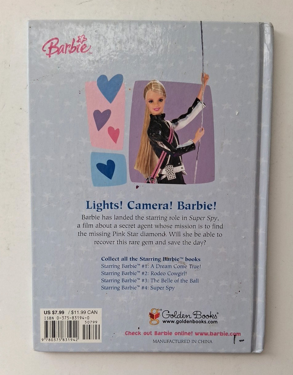 Rare Barbie Golden Book Super Spy Starring Barbie #4 by Alison Inches Hardcover