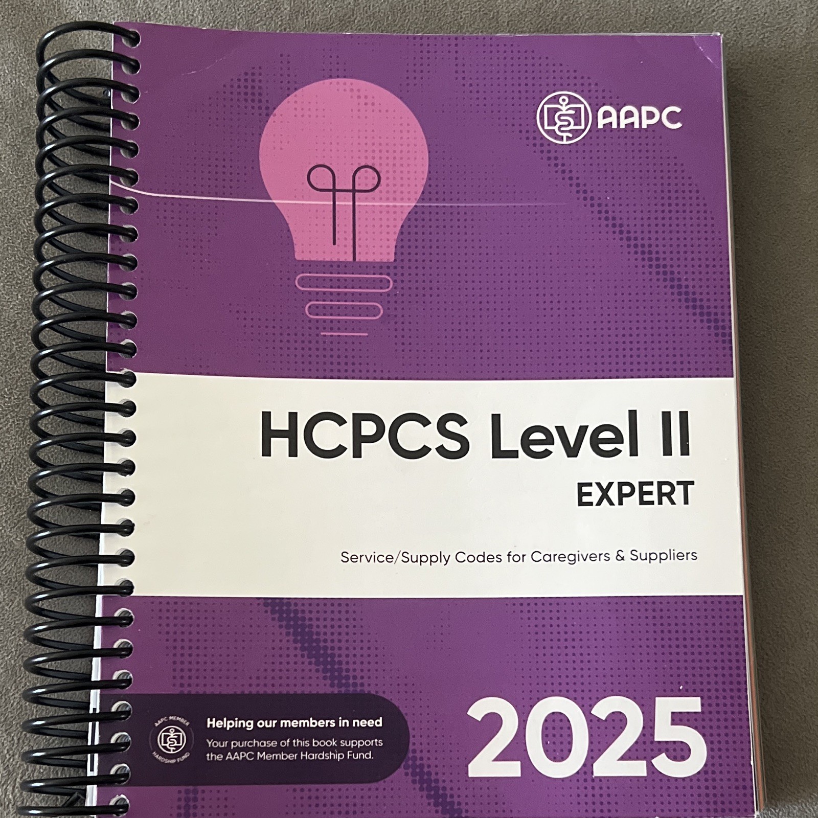 AAPC HCPCS Level II Expert 2025 Spiral Bound Service/Supply Codes Book
