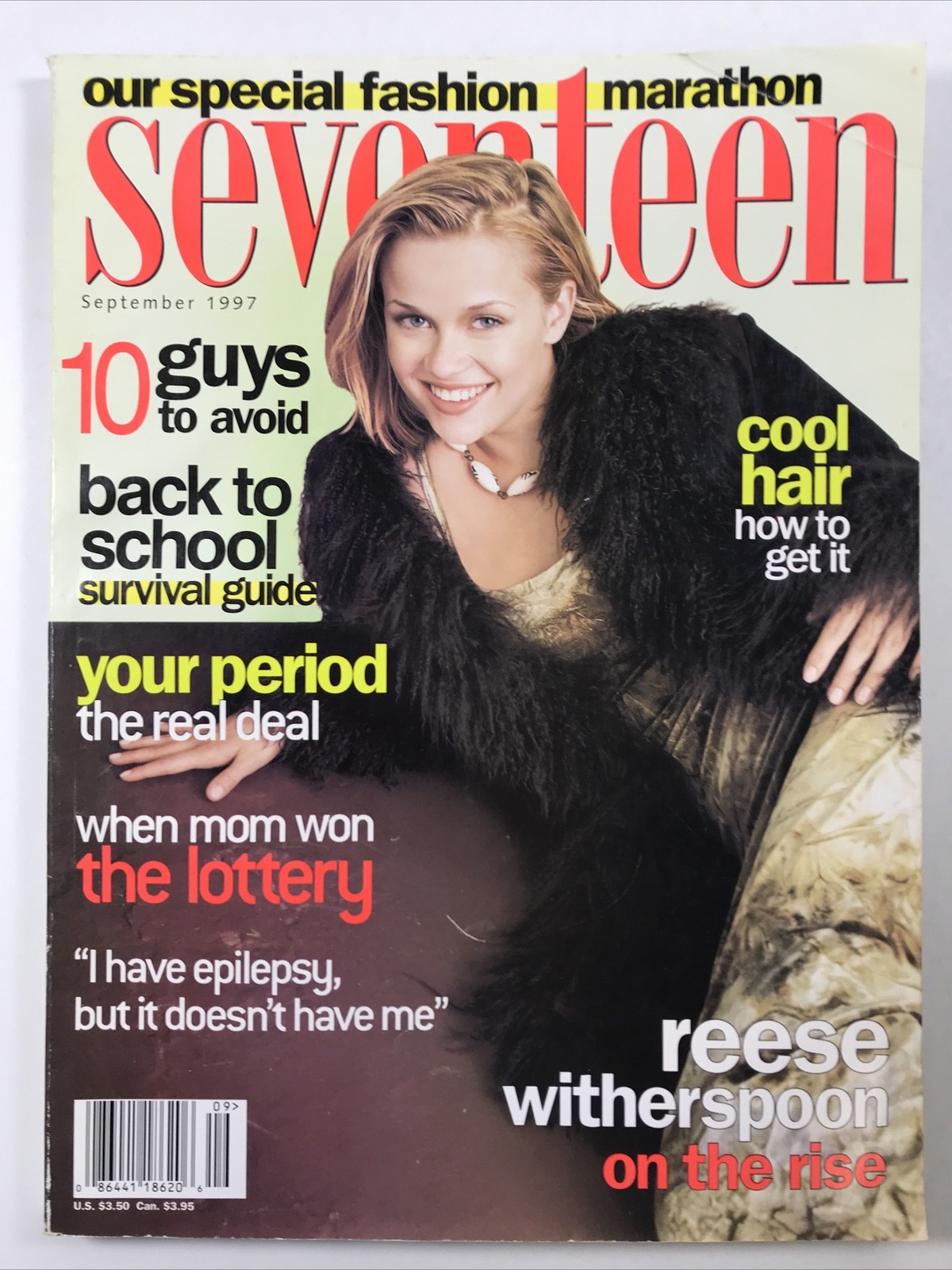 SEVENTEEN magazine September 1997-Fashion makeup hair Reese Witherspoon NO LABEL