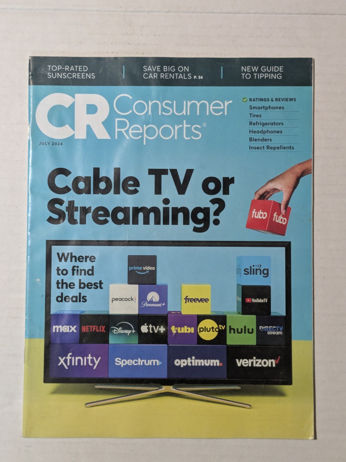 Consumer Reports Magazine July 2024 – Cable TV or Streaming? – $9.99