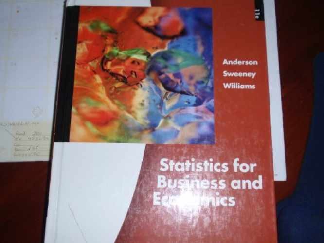 Statistics for Business and – Hardcover, by Anderson David R.; – Very Good