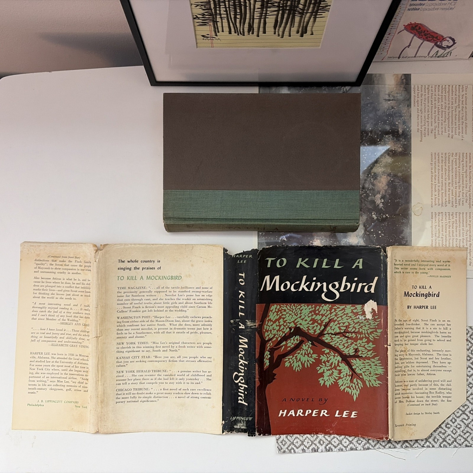 To Kill a Mockingbird Harper Lee BCE w/ Early 7th Printing DJ 1961 Good+