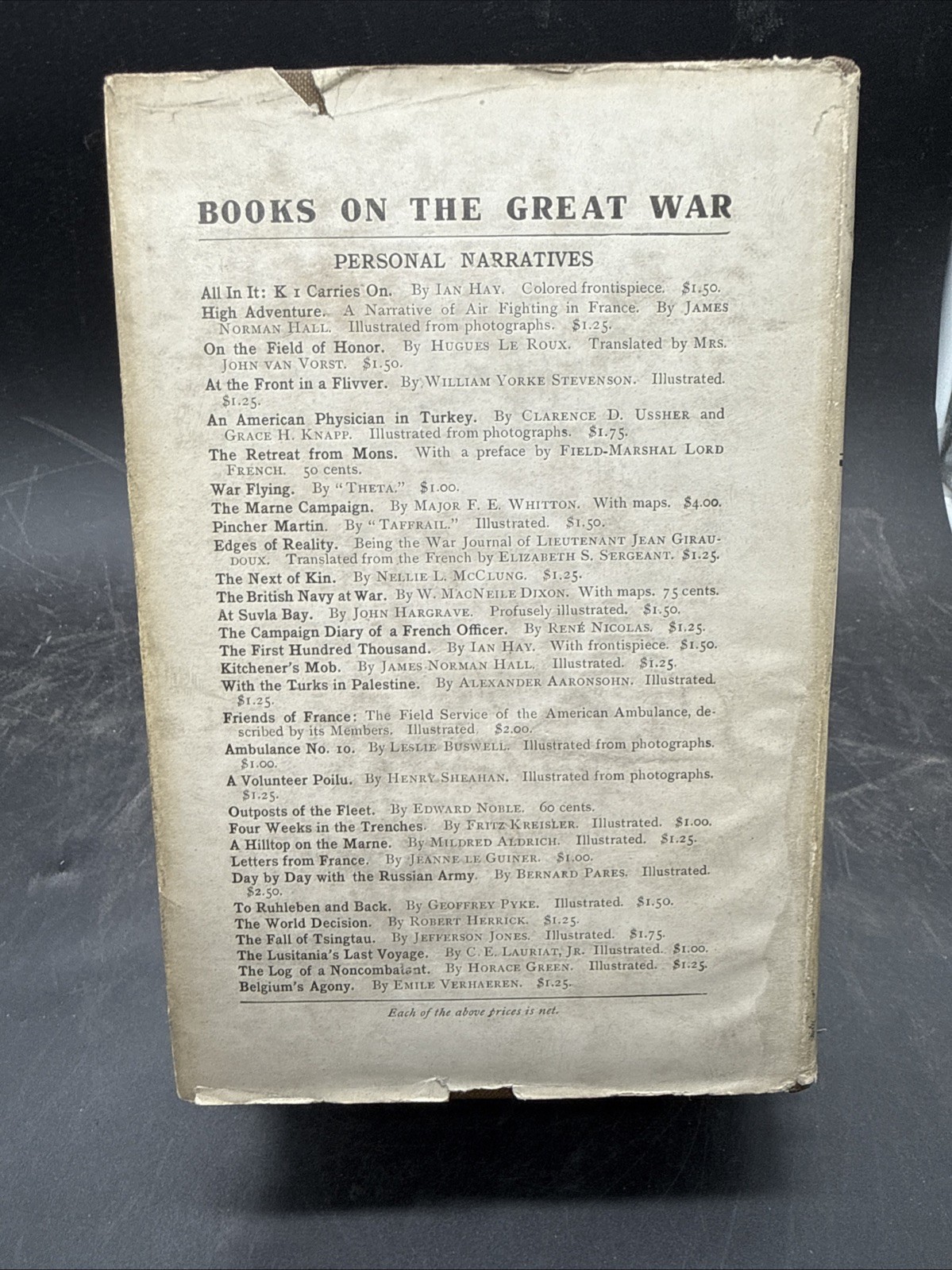 WWI All In It: K1 Carries On by Major Ian Hay Beith 1917 1st Edition HC/DJ