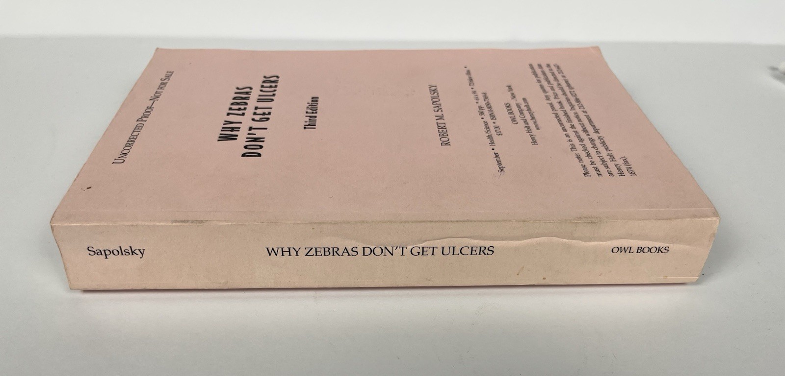 Uncorrected Proof Robert M. Sapolsky Why Zebras Don&rsquo;t Get Ulcers Third Edition