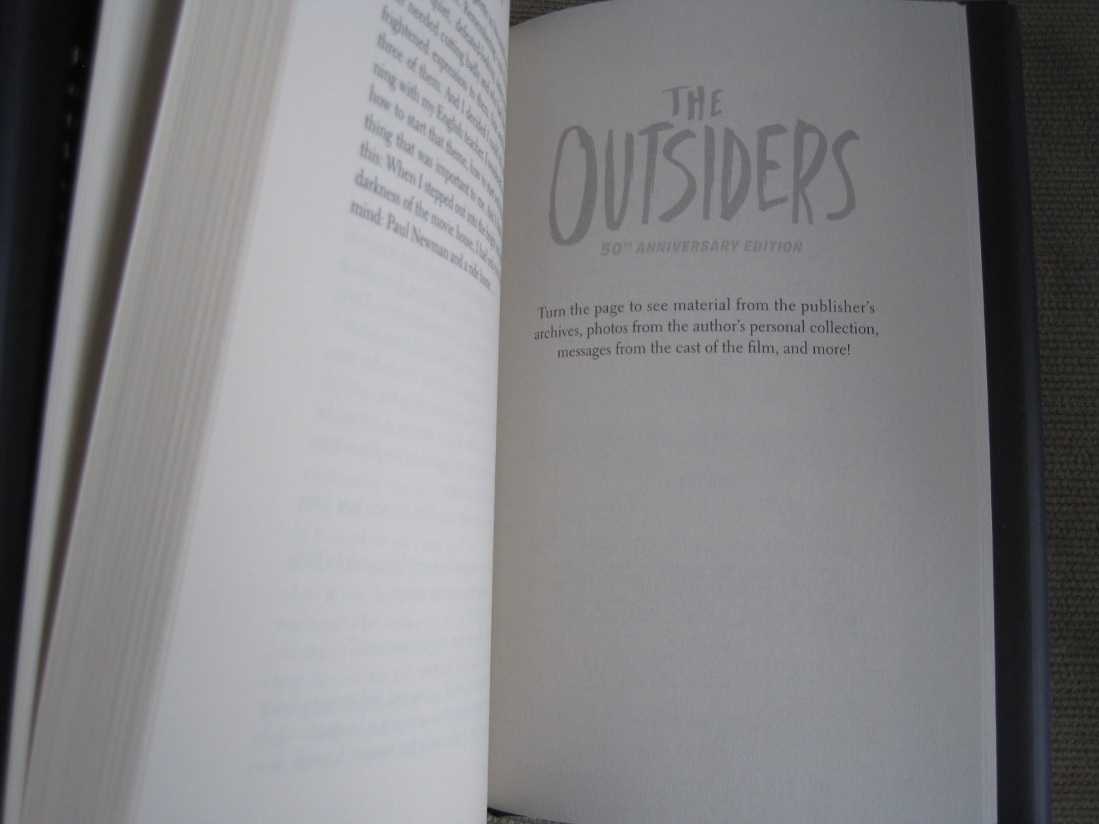S.E. HINTON SIGNED – THE OUTSIDERS – LIMITED HARDCOVER EDITION First Printing