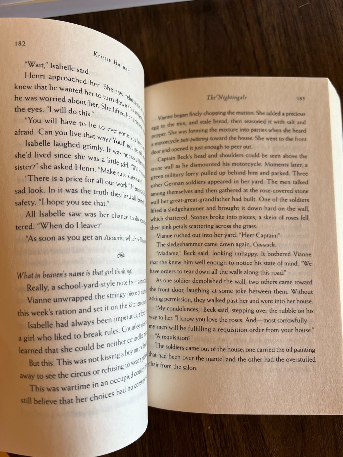 The Nightingale by Kristin Hannah. Like new condition