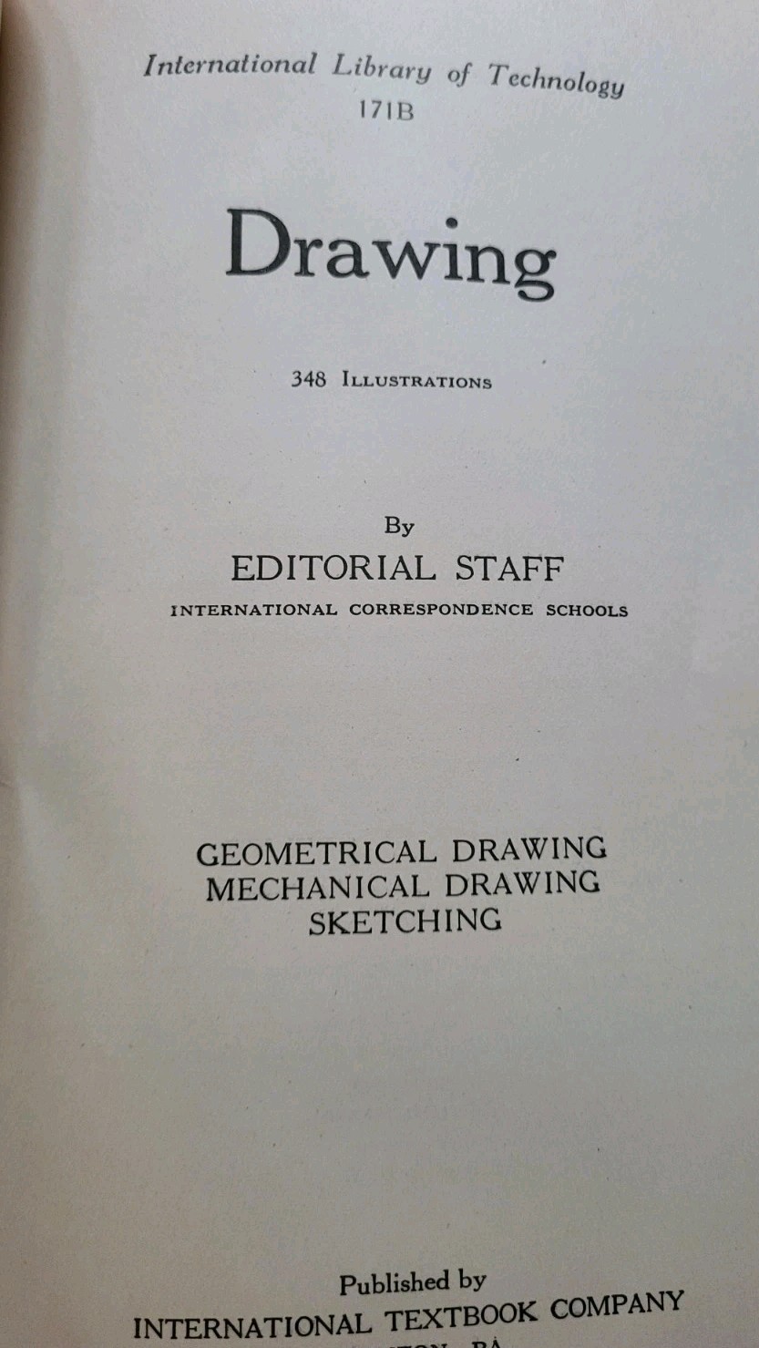 International Library Of Technology Antique Book,Drawing,Geometrical, Mechanical