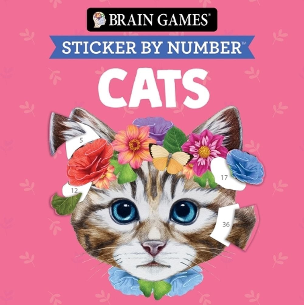 Brain Games – Sticker by Number Compact Edition: Cats 7×7 Inches Perfect Gift fo