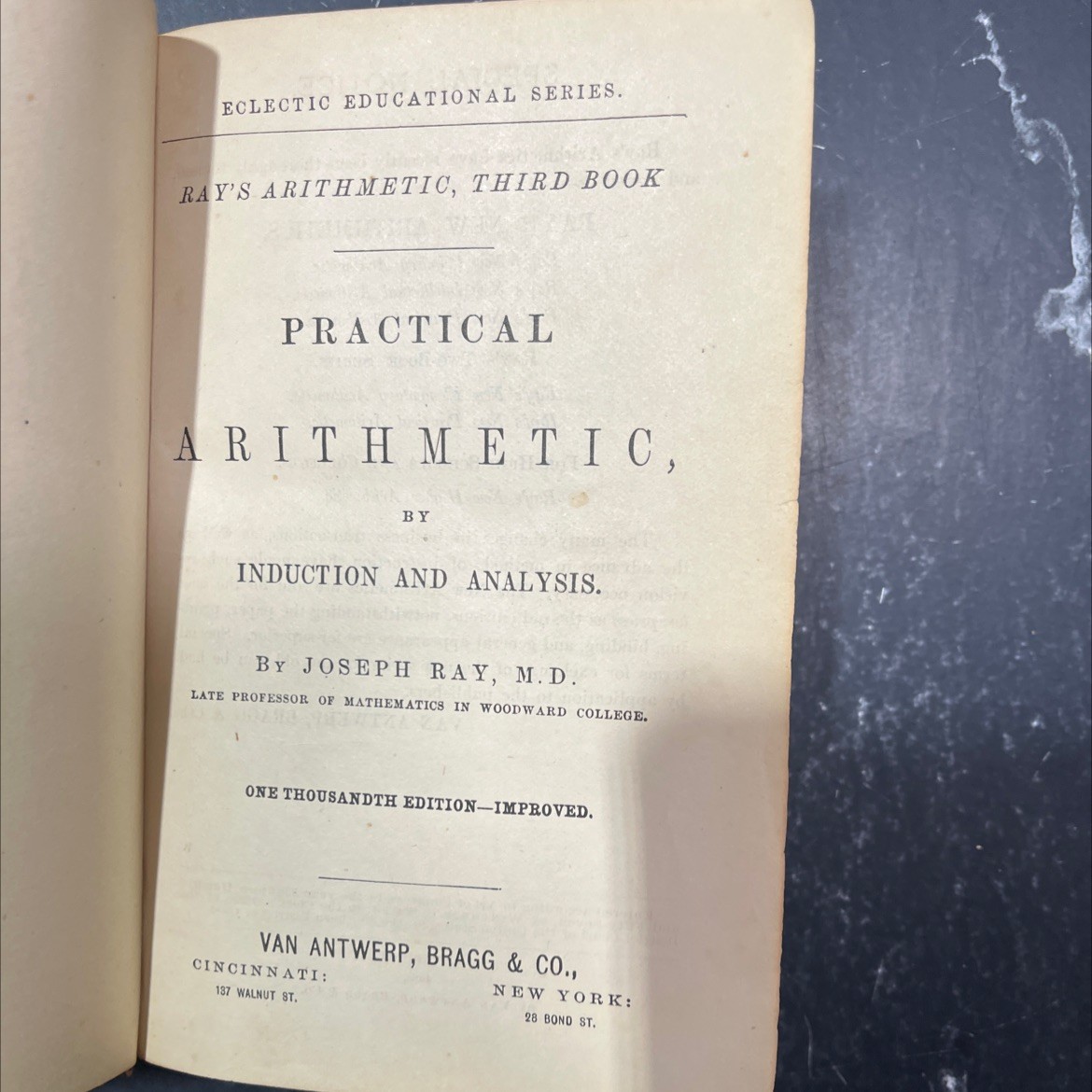 ray&rsquo;s arithmetic, third book practical arithmetic by induction and analysis boo