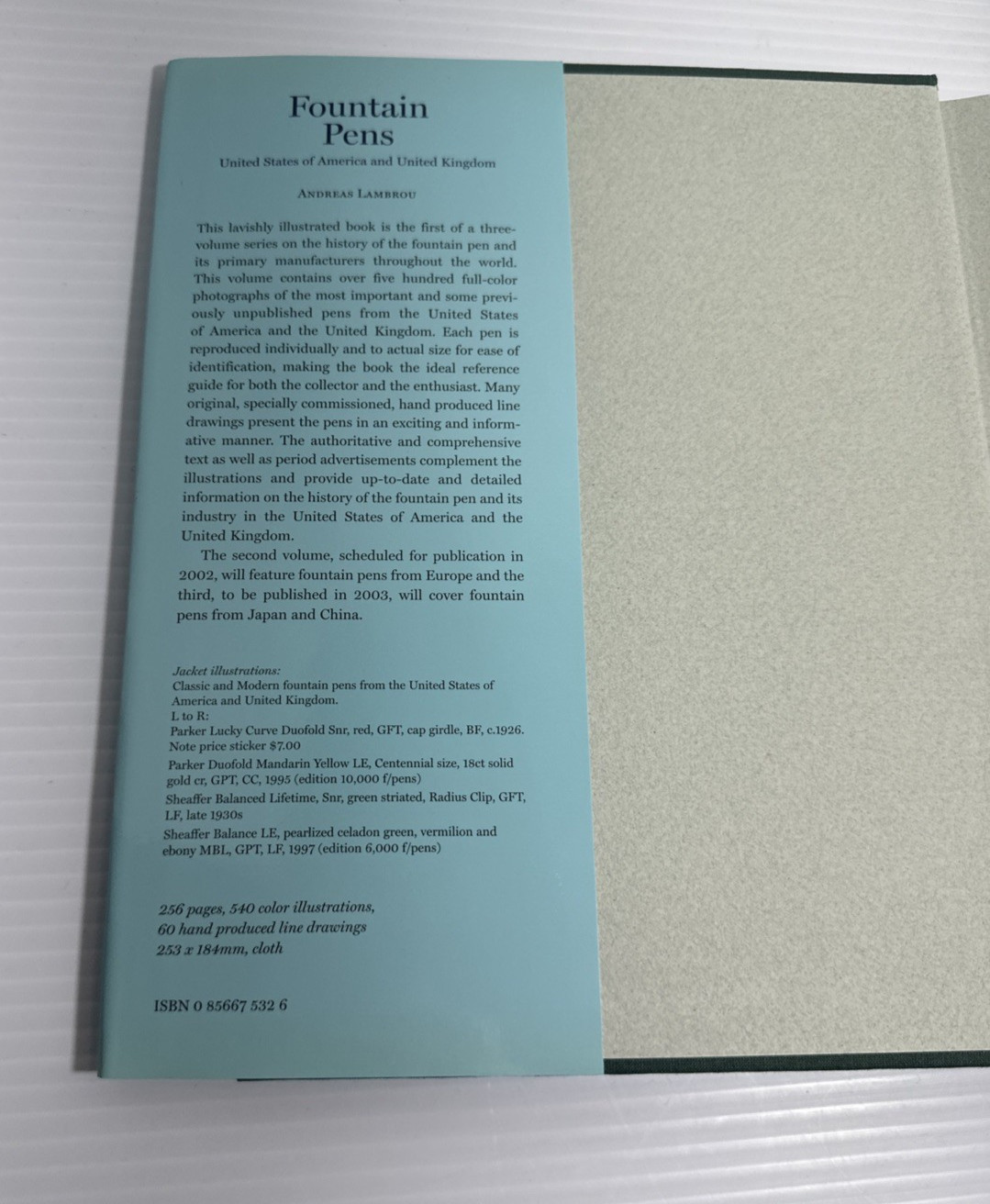 Fountain Pens United States United Kingdom Andreas Lambrou 2000 HC DJ History