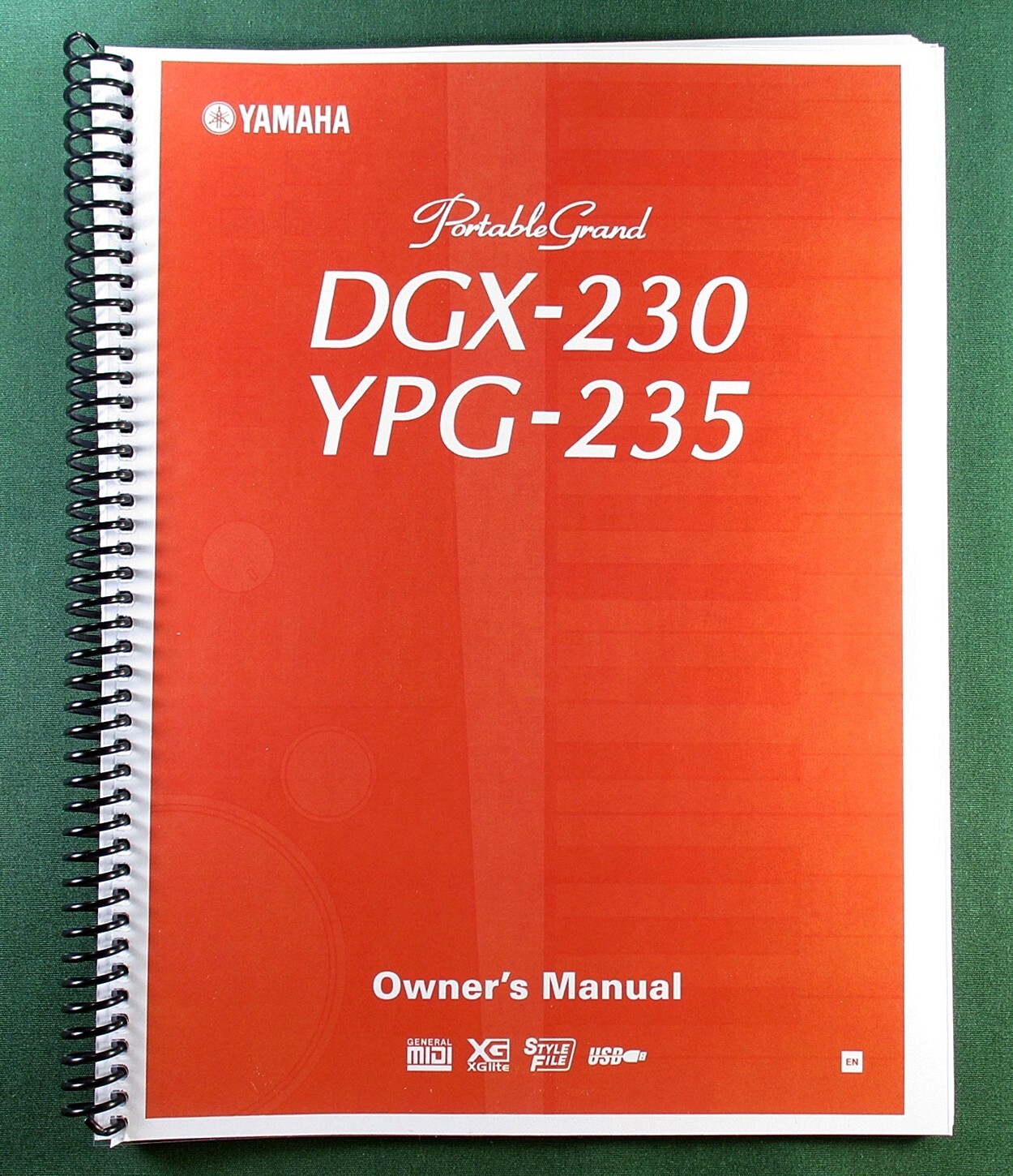 Yamaha DGX-230 YPG-235 Owner&rsquo;s Manual: 120 Pages & Protective Covers!