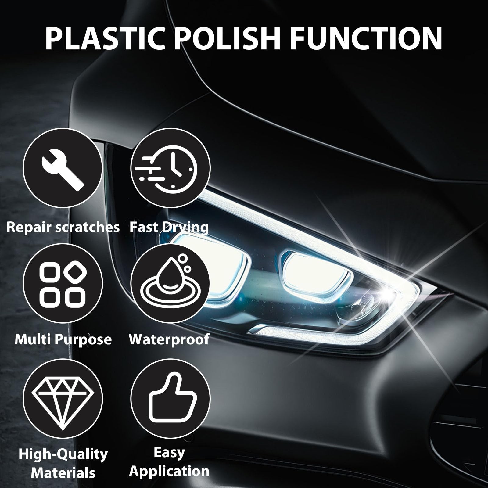 Plastic Polish Kit, Plastic Scratch Remover 14.1oz and Cleaner 3.52oz, Plasti…
