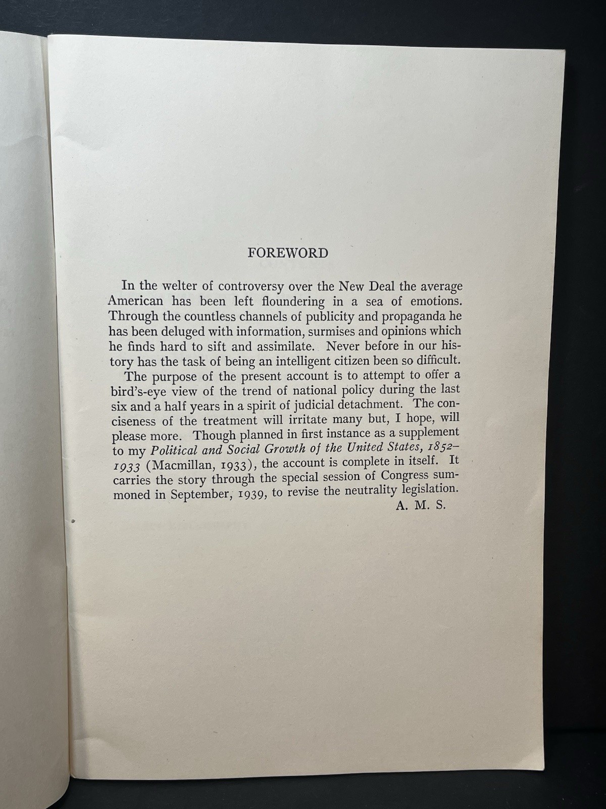 Arthur Meir Schlesinger 1940 Harvard University : The New Deal in Action